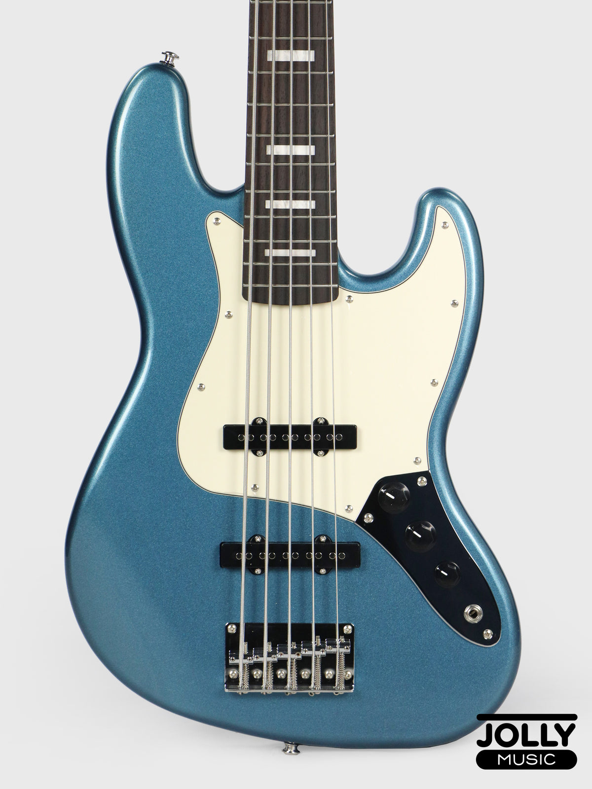 JCraft JB-2 5-String Bass 2026 - Rosewood / Metallic Blue