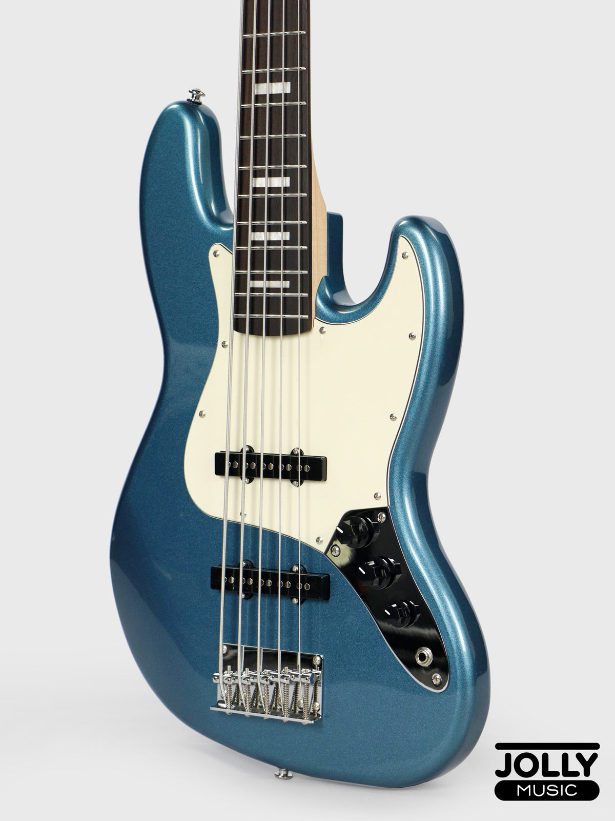 JCraft JB-2 5-String Bass 2026 - Rosewood / Metallic Blue