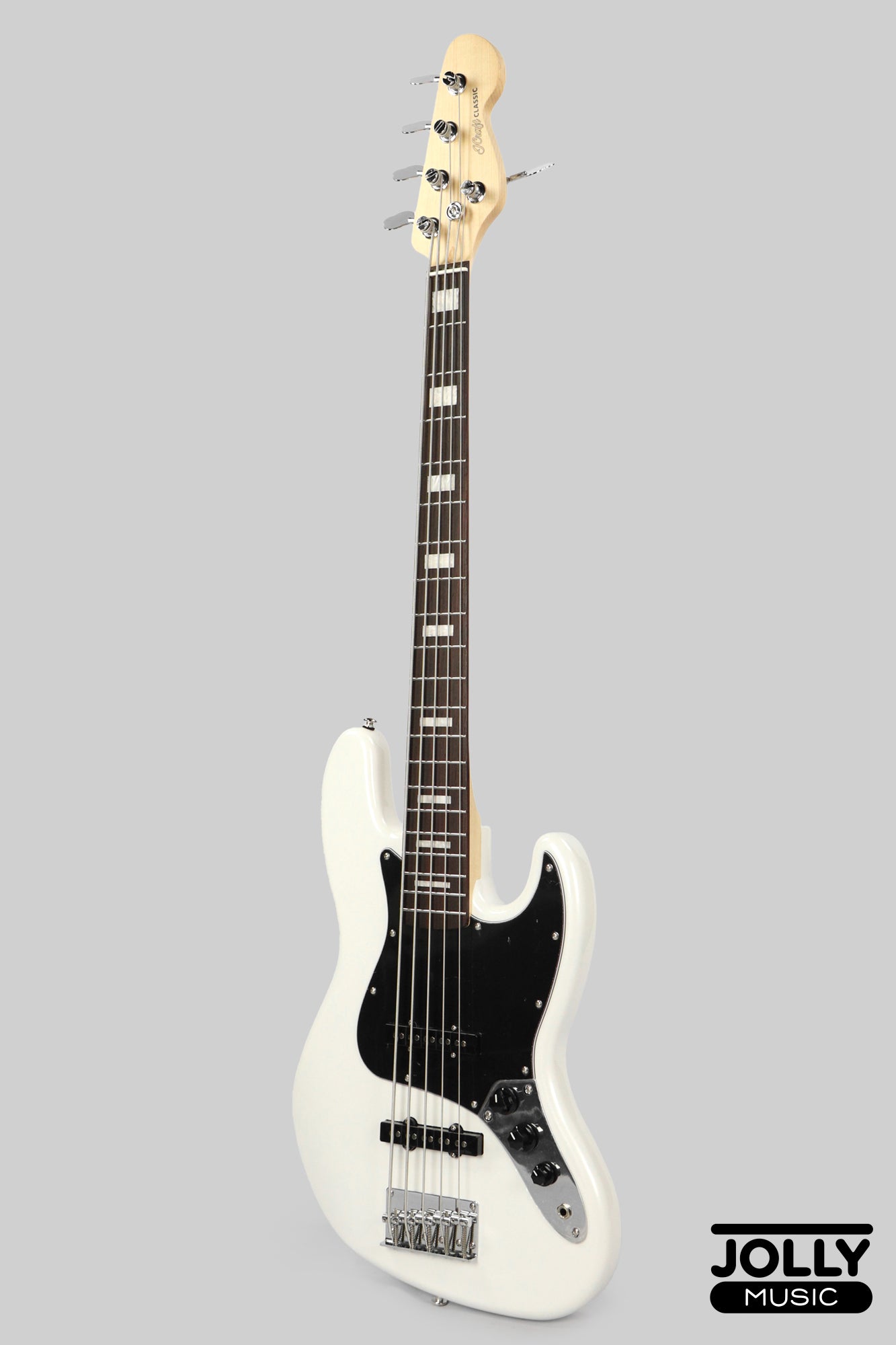 Jcraft JB-2 5-String Electric Bass 2026 - Rosewood / Pearl White