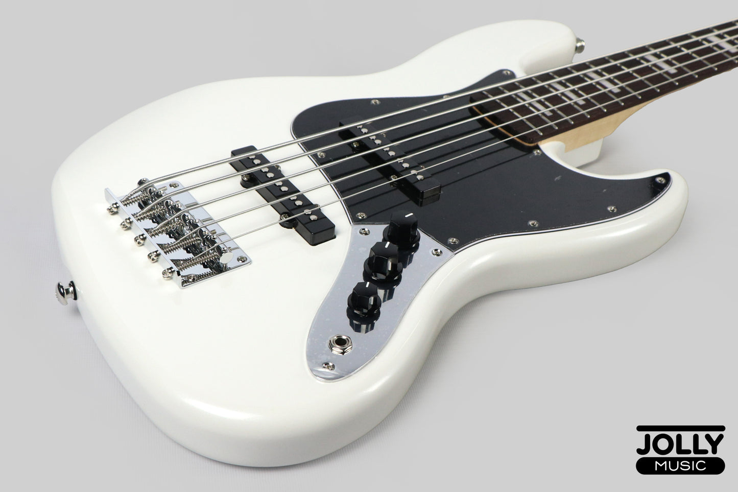 Jcraft JB-2 5-String Electric Bass 2026 - Rosewood / Pearl White