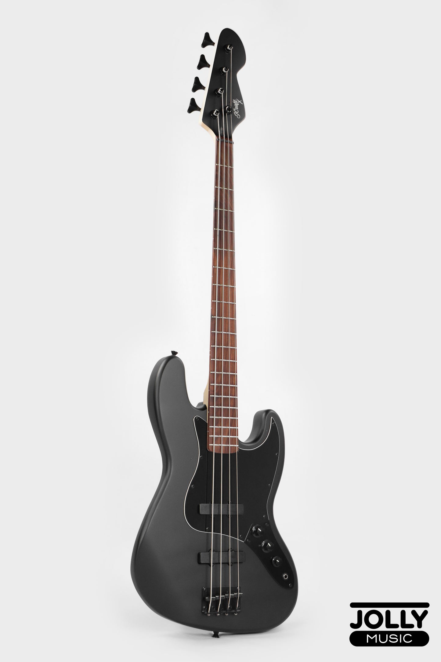 JCraft X Series JBX-1 Offset 4-String Bass Guitar -  Matte Black