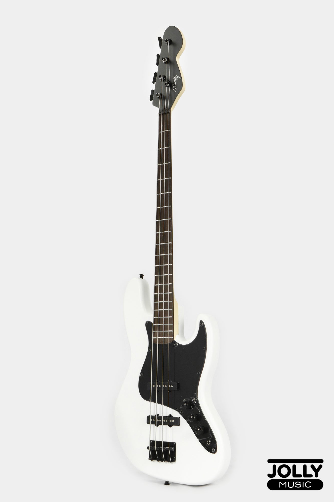 JCraft X Series JBX-1 Offset 4-String Bass Guitar -  White