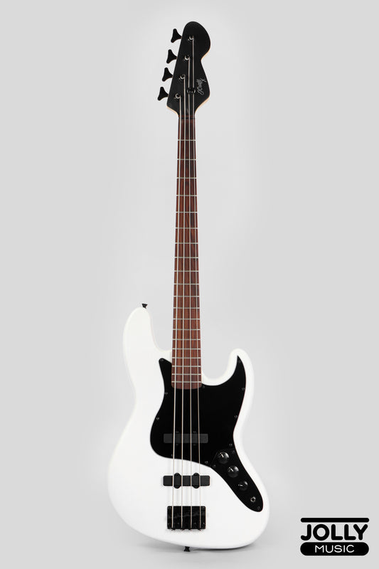 JCraft X Series JBX-1 Offset 4-String Bass Guitar -  White