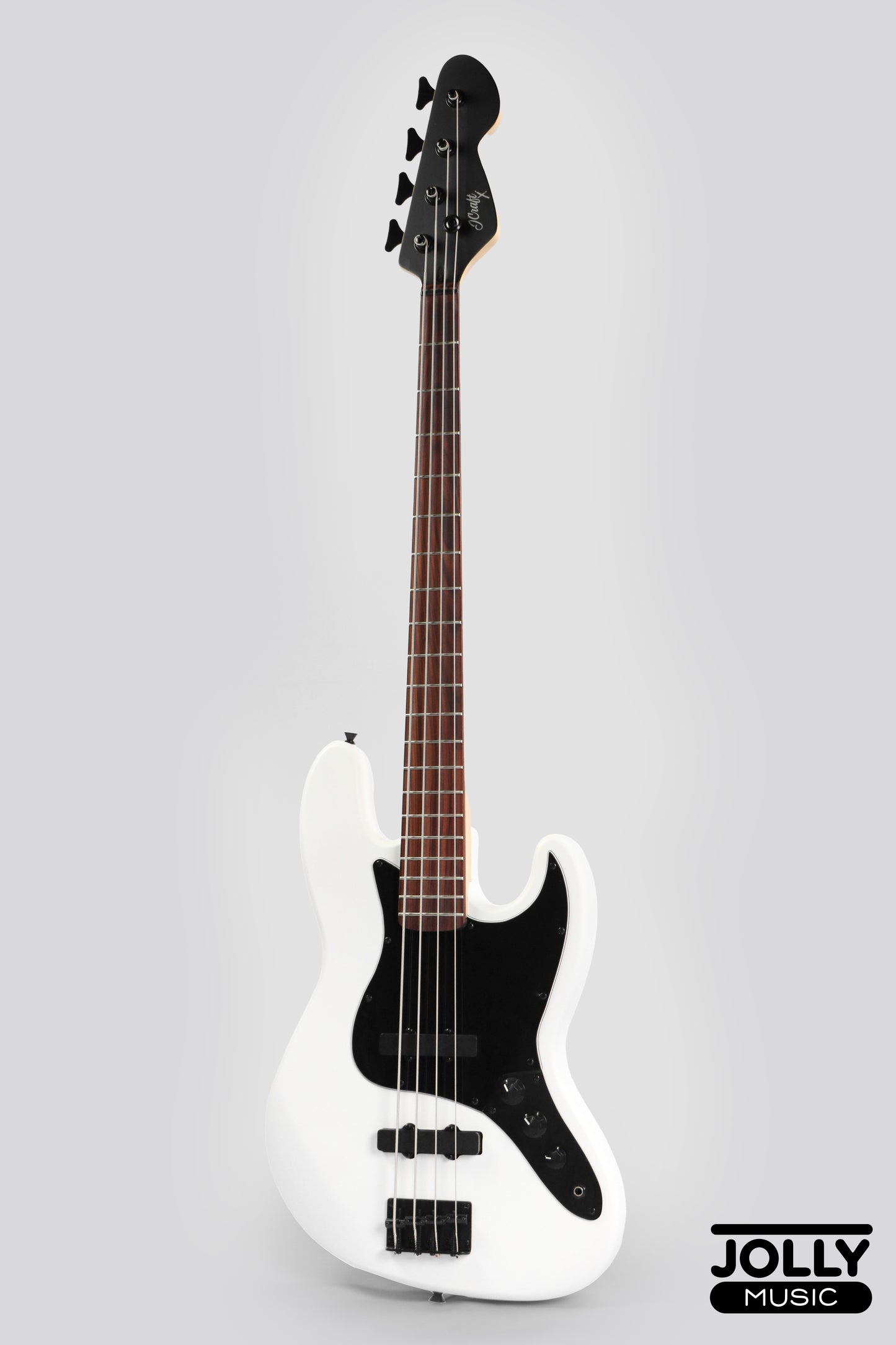 JCraft X Series JBX-1 Offset 4-String Bass Guitar -  White