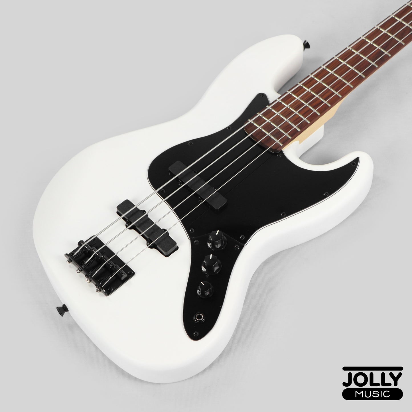 JCraft X Series JBX-1 Offset 4-String Bass Guitar -  White
