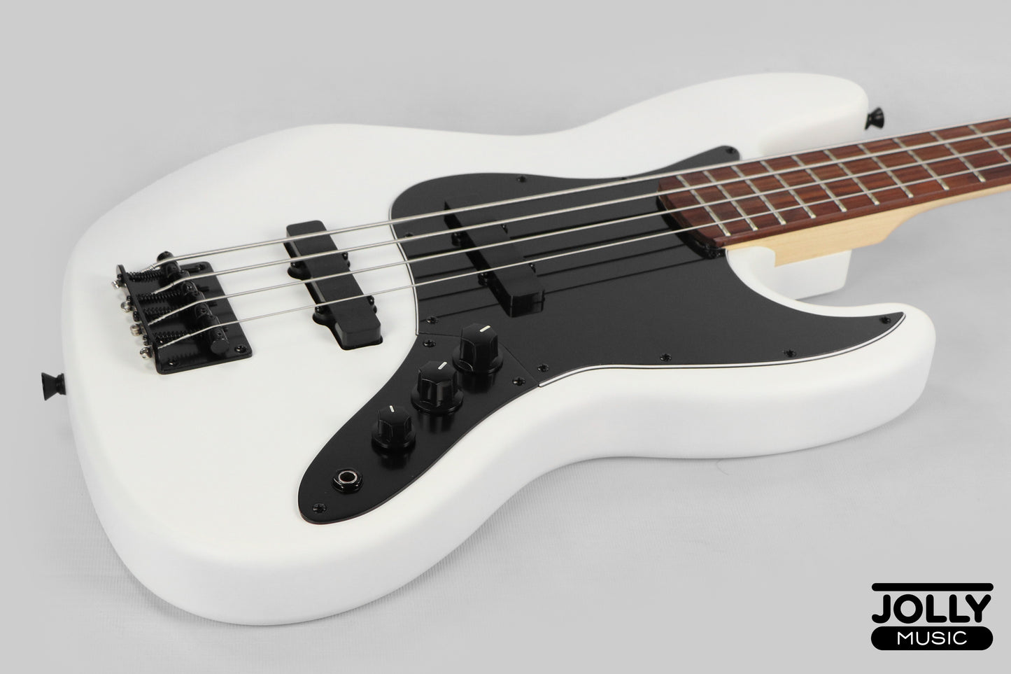 JCraft X Series JBX-1 Offset 4-String Bass Guitar -  White