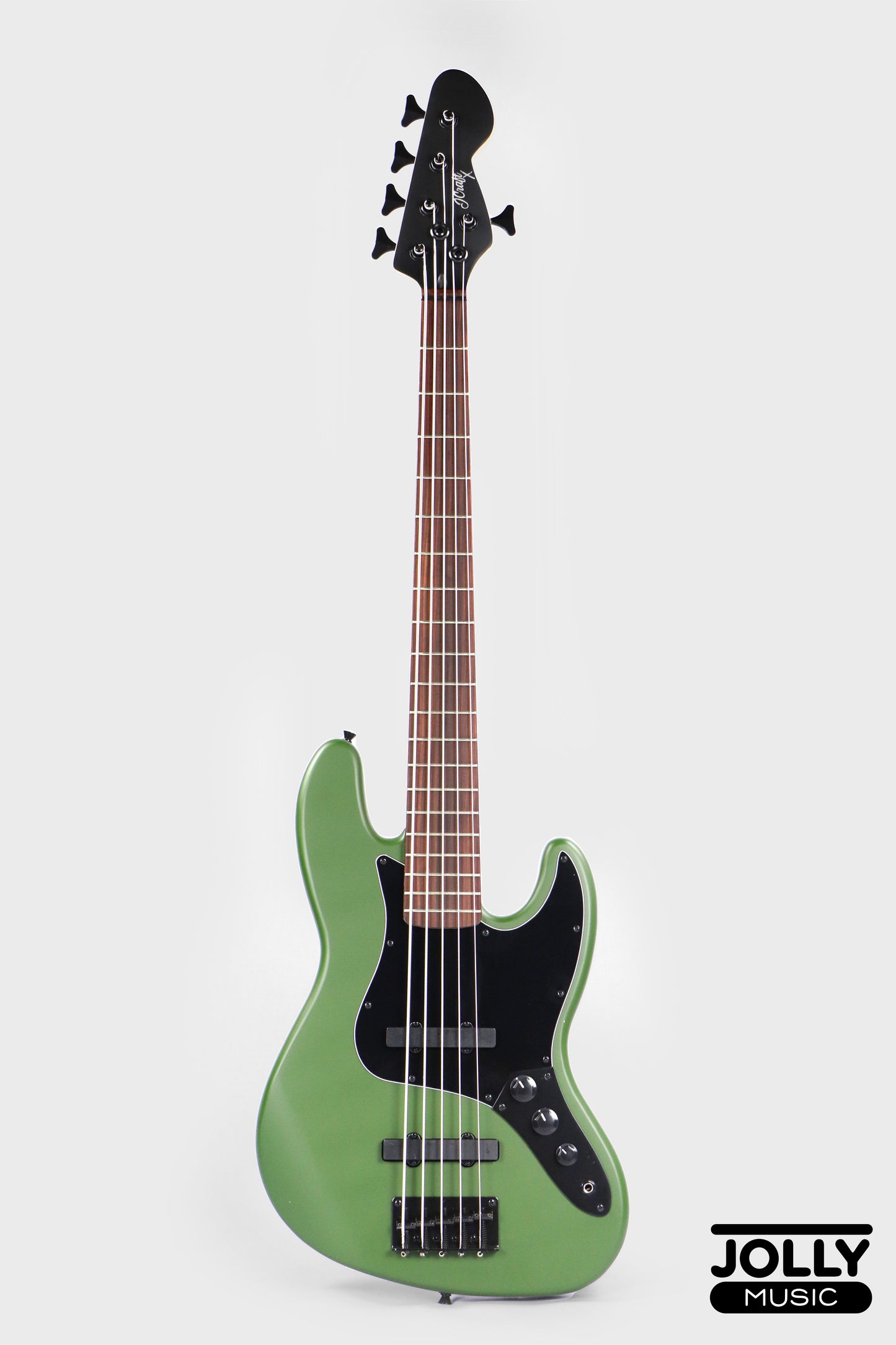 JCraft X Series JBX-1 5-String Bass Guitar - Army Green
