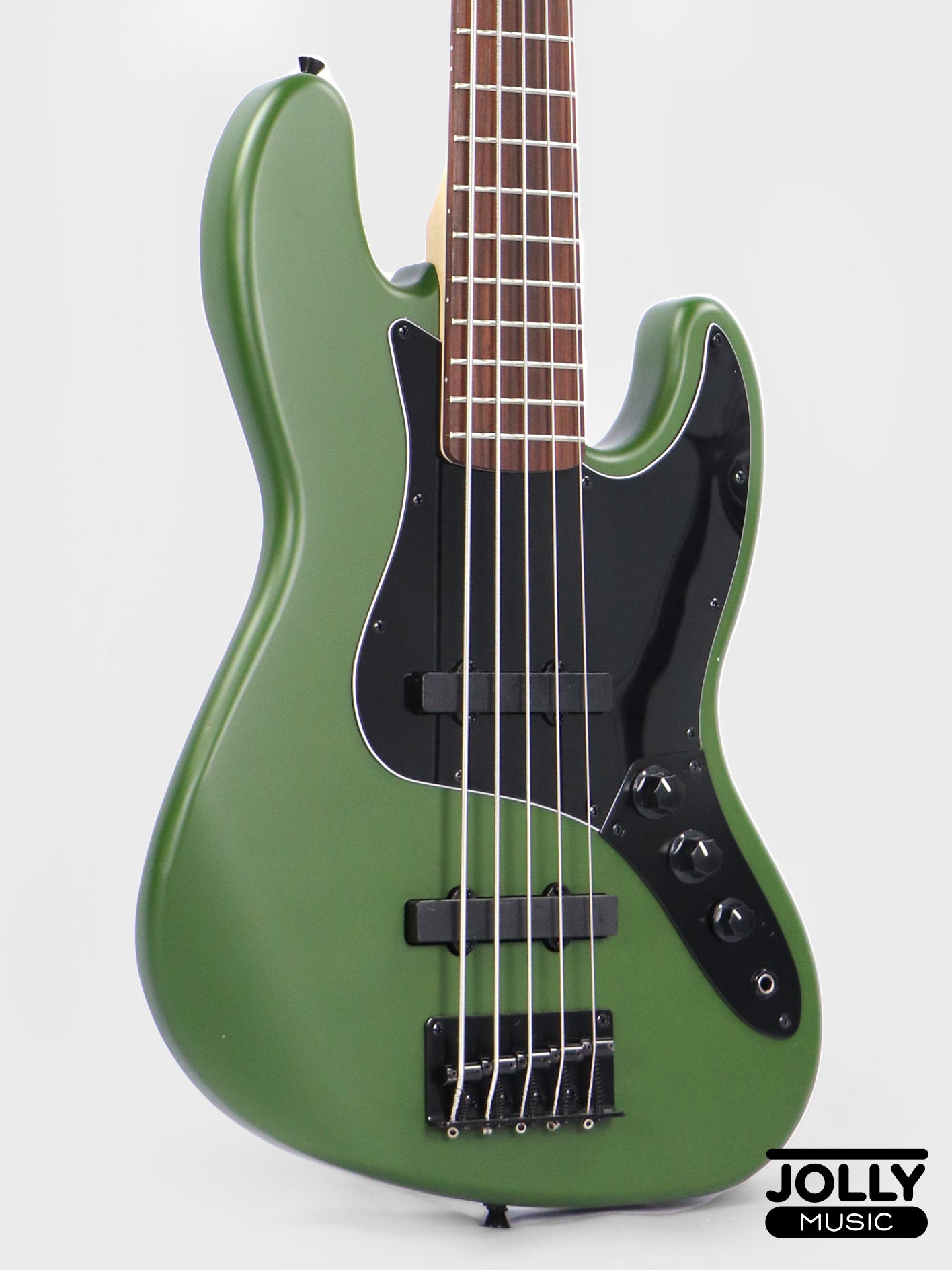 JCraft X Series JBX-1 5-String Bass Guitar - Army Green