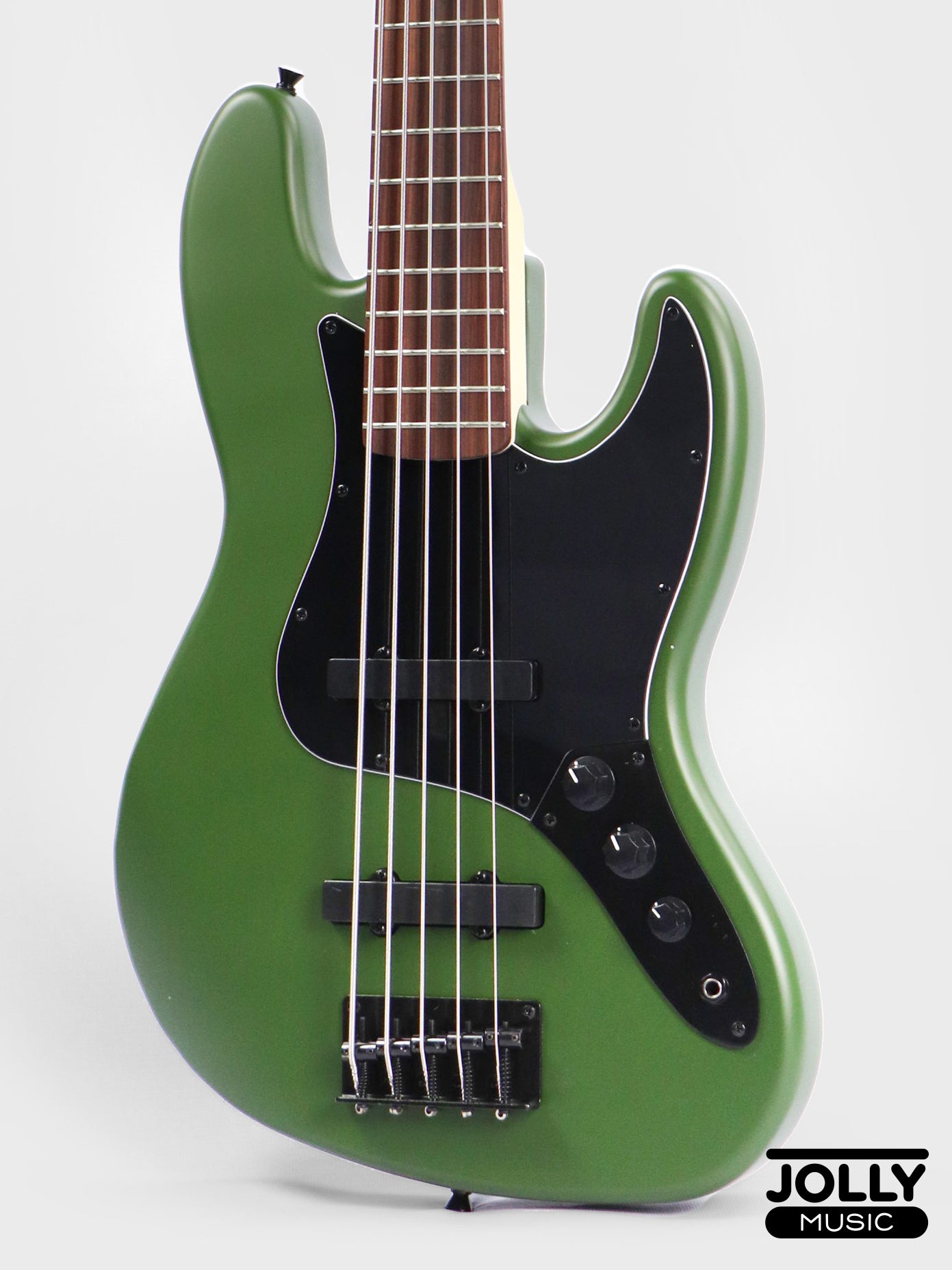 JCraft X Series JBX-1 5-String Bass Guitar - Army Green