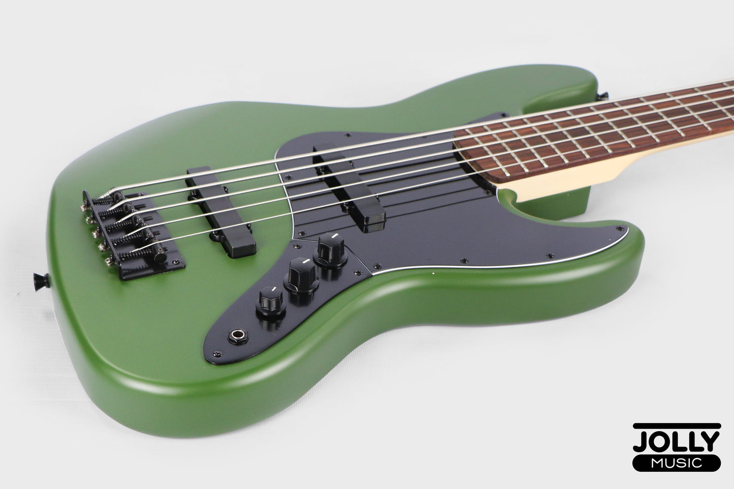 JCraft X Series JBX-1 5-String Bass Guitar - Army Green