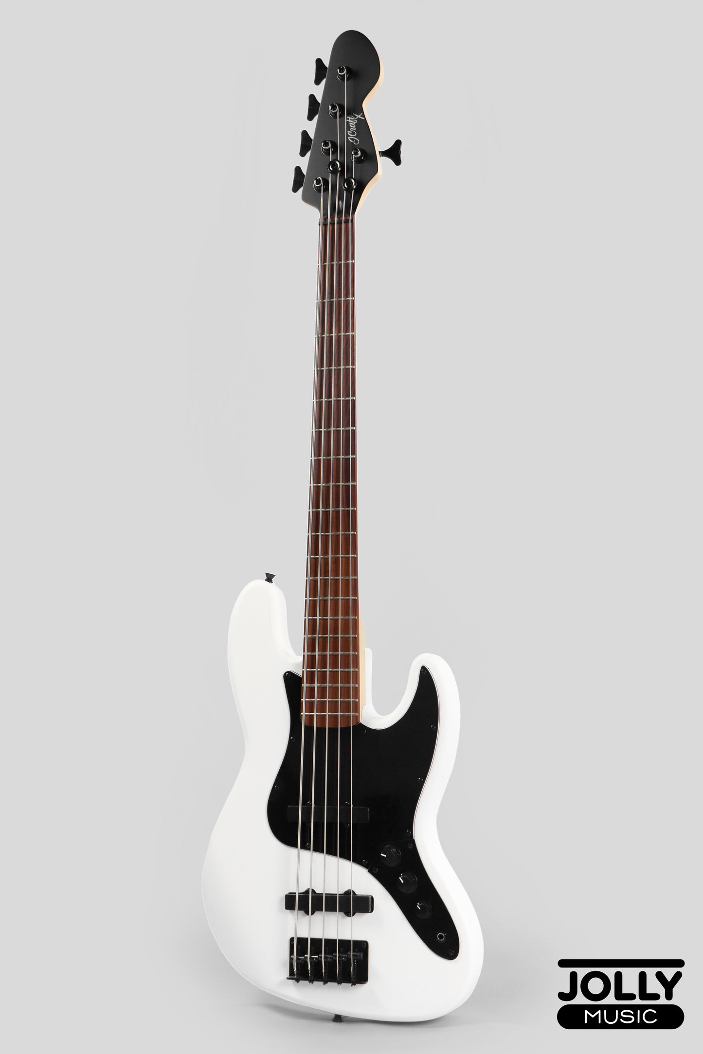 JCraft X Series JBX-1 5-String Bass Guitar - White