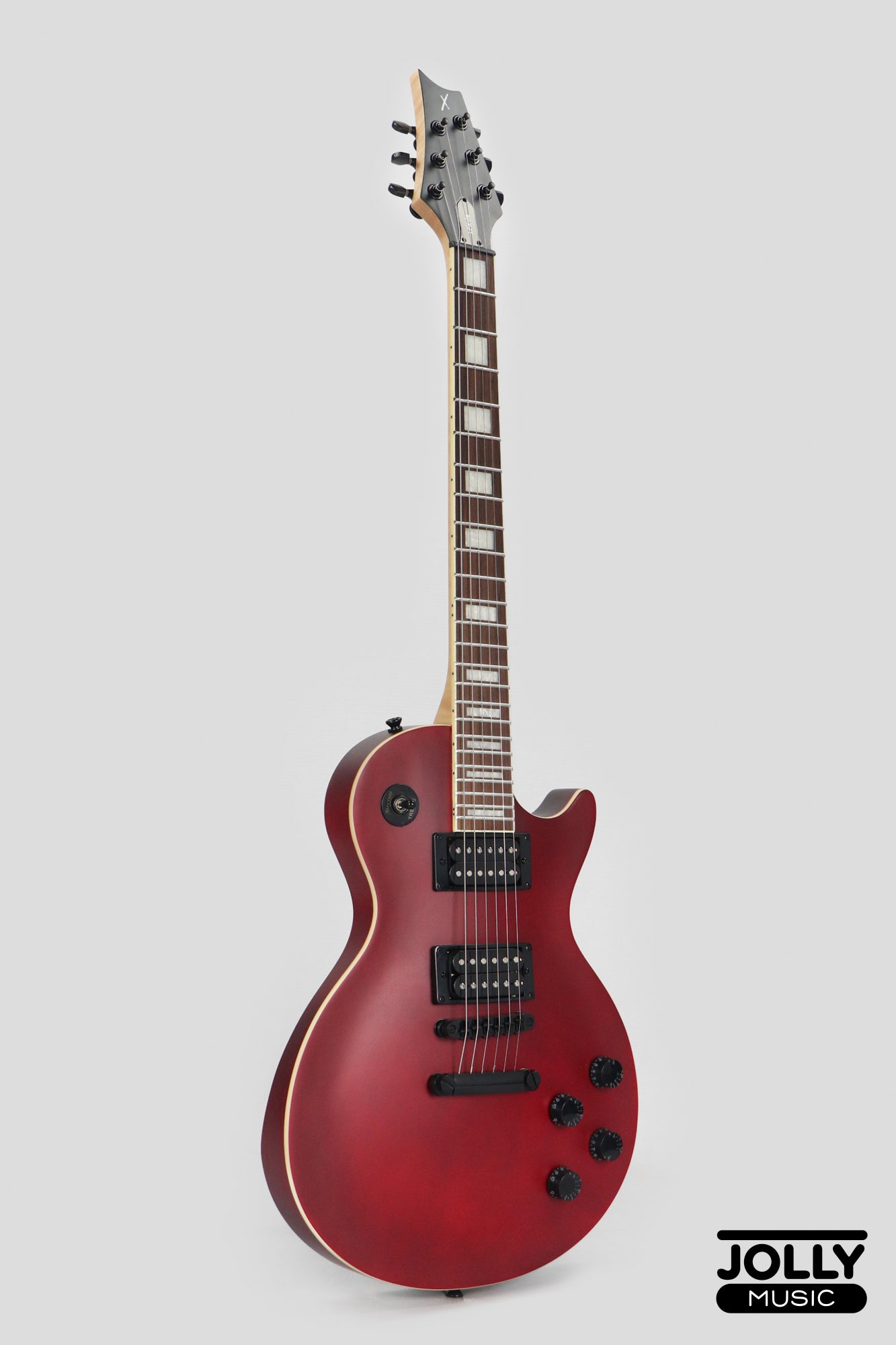 JCraft X LPX-24 Archtop Single Cut Stainless Steel Frets Electric Guitar - Blood Red