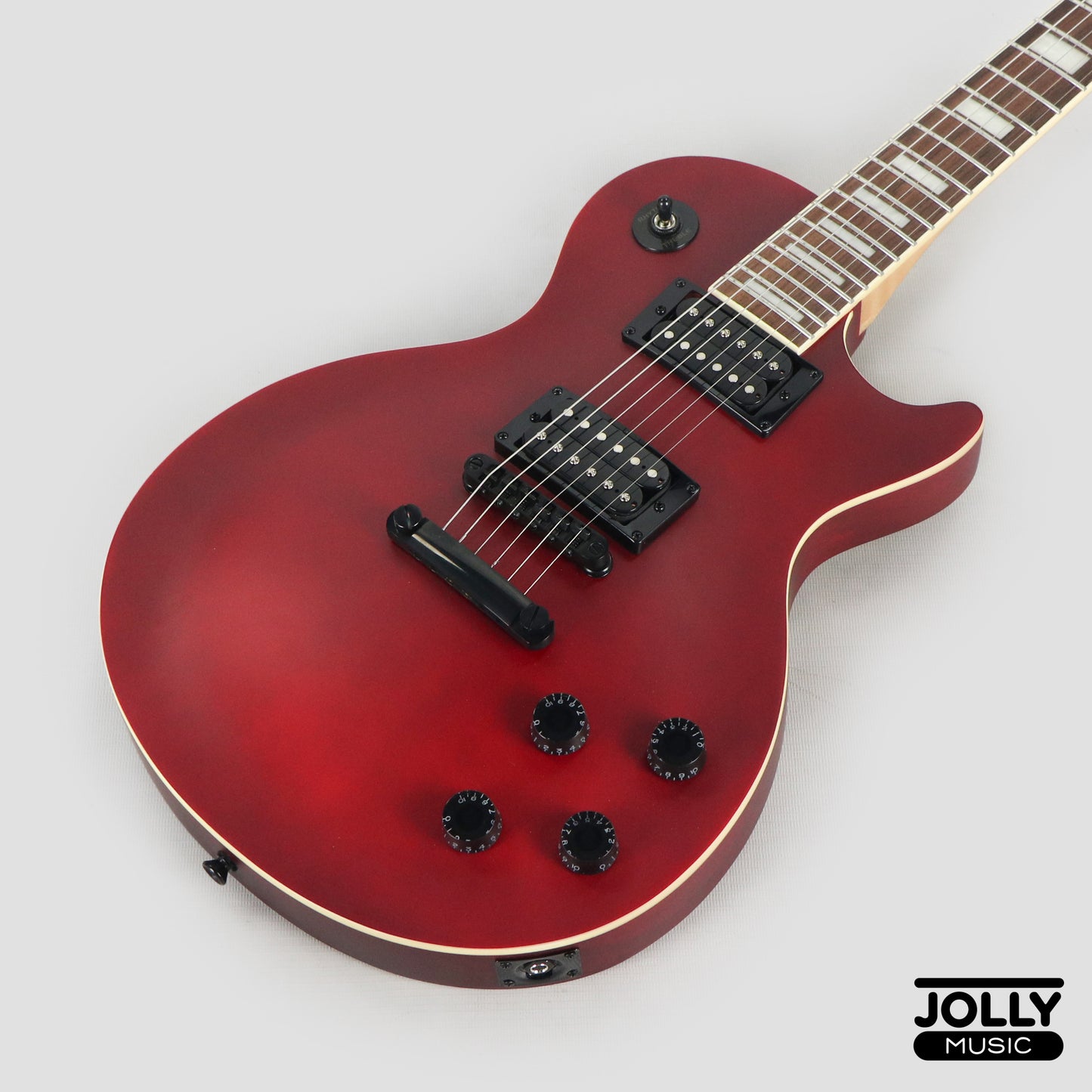 JCraft X LPX-24 Archtop Single Cut Stainless Steel Frets Electric Guitar - Blood Red