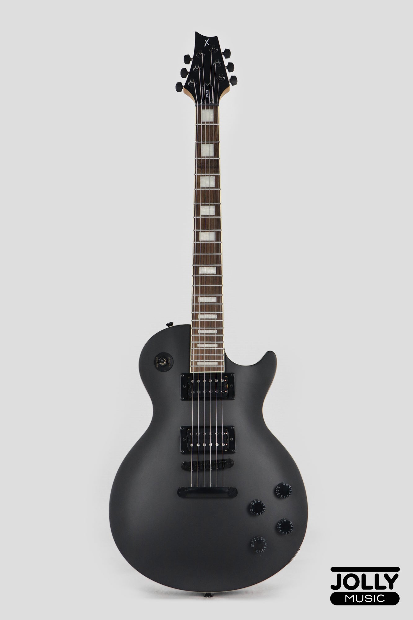 JCraft X LPX-24 Archtop Single Cut Stainless Steel Frets Electric Guitar - Shadow Black