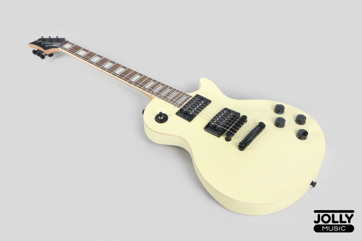 JCraft X LPX-24 Archtop Single Cut Stainless Steel Frets Electric Guitar - Nicotine White