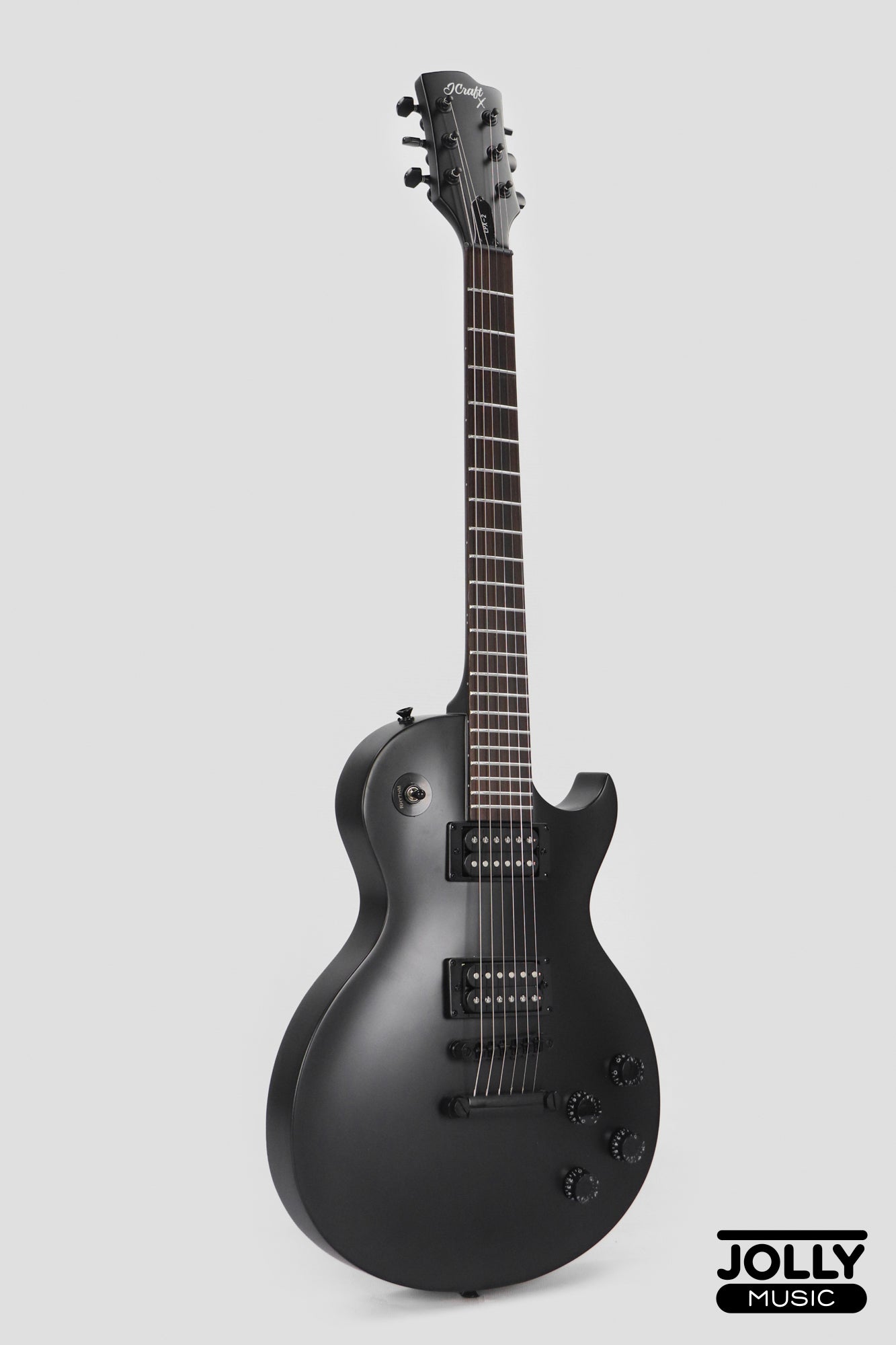 J-Craft X LPX-2 Archtop Single Cut Stainless Steel Frets Electric Guitar - Shadow Black