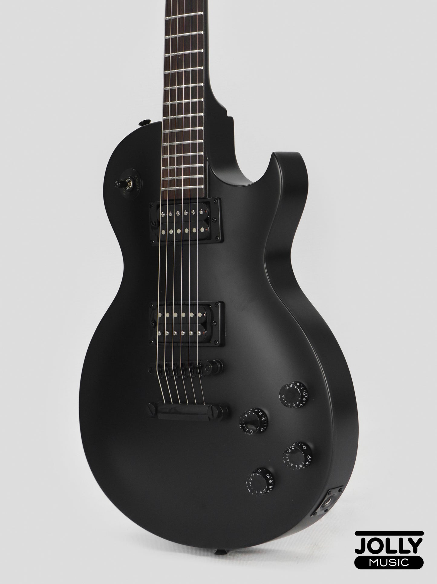 J-Craft X LPX-2 Archtop Single Cut Stainless Steel Frets Electric Guitar - Shadow Black