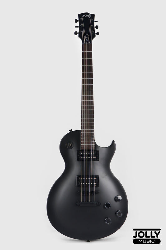 J-Craft X LPX-2 Archtop Single Cut Stainless Steel Frets Electric Guitar - Shadow Black