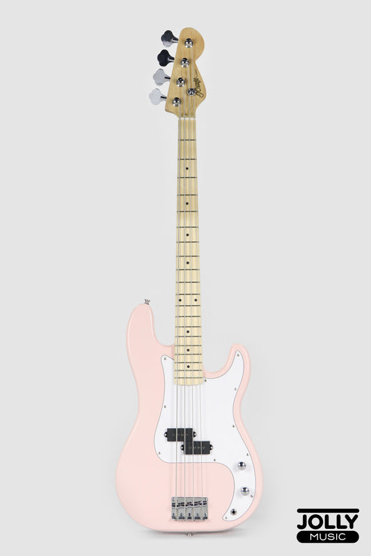 JCraft PB-1 4-String Electric Bass Guitar with Gigbag - Pixie Pink