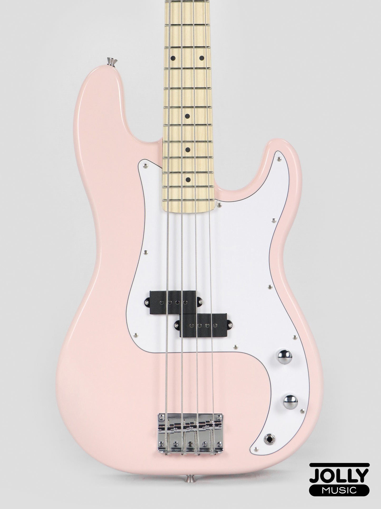 JCraft PB-1 4-String Electric Bass Guitar with Gigbag - Pixie Pink