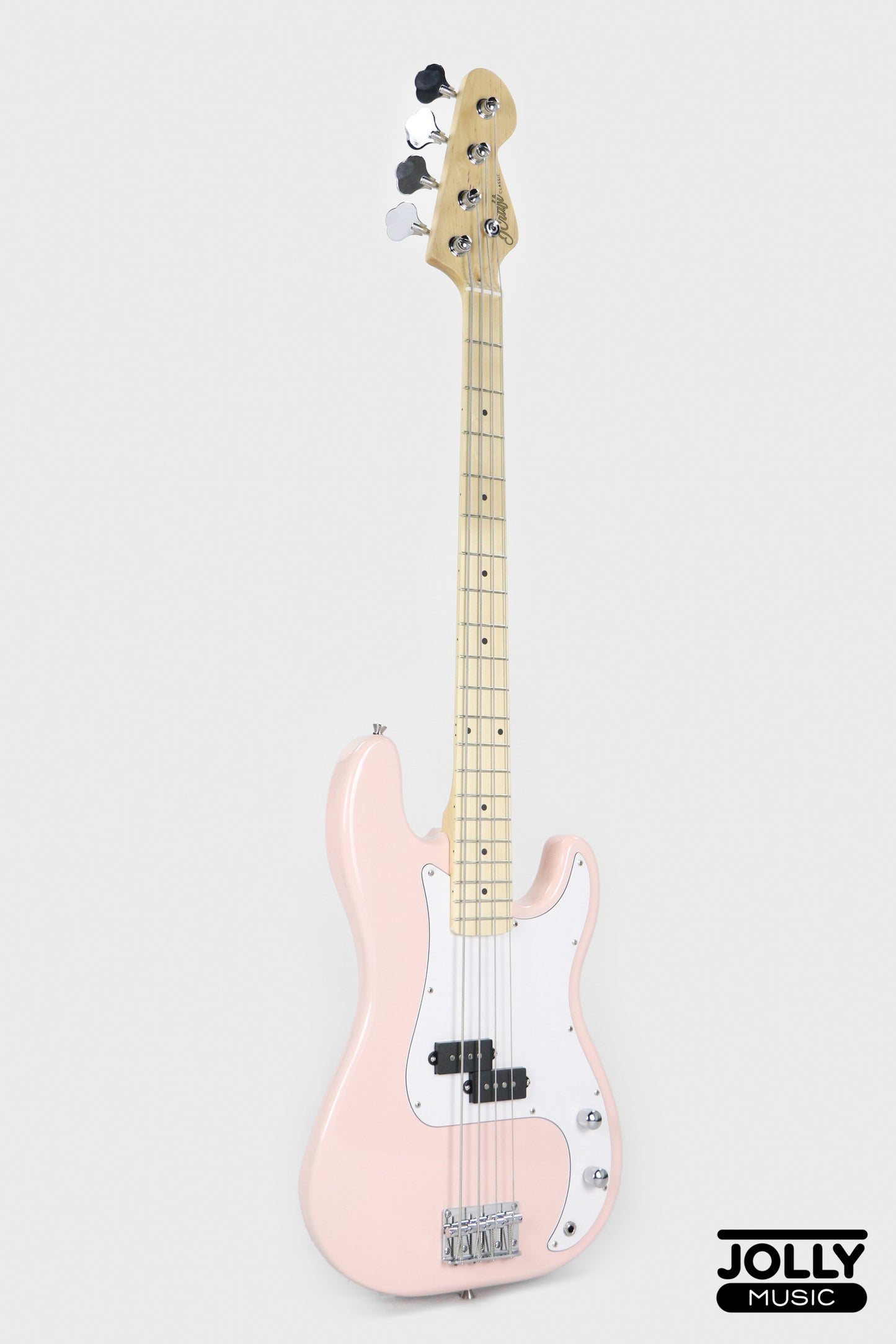 JCraft PB-1 4-String Electric Bass Guitar with Gigbag - Pixie Pink