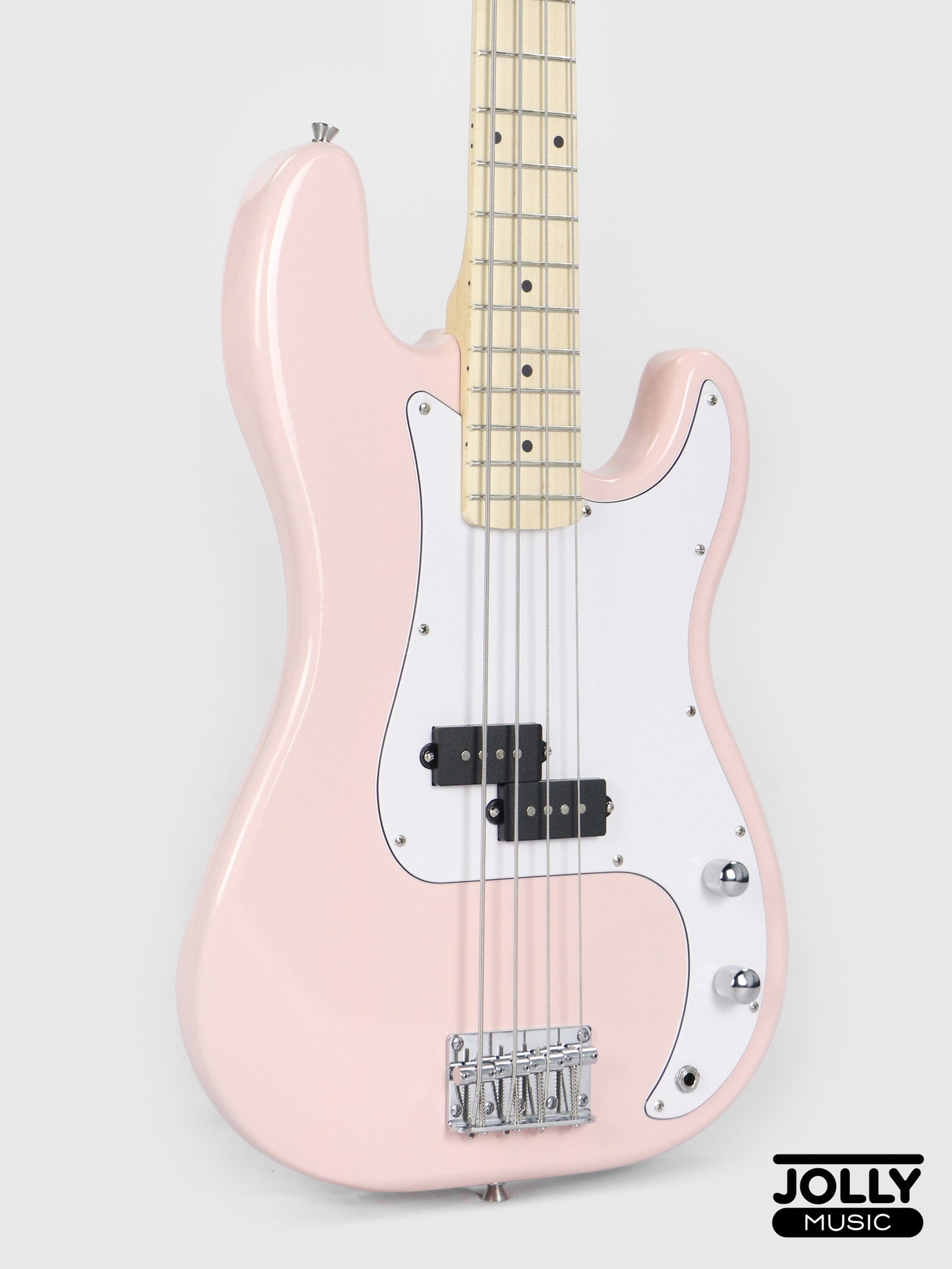 JCraft PB-1 4-String Electric Bass Guitar with Gigbag - Pixie Pink