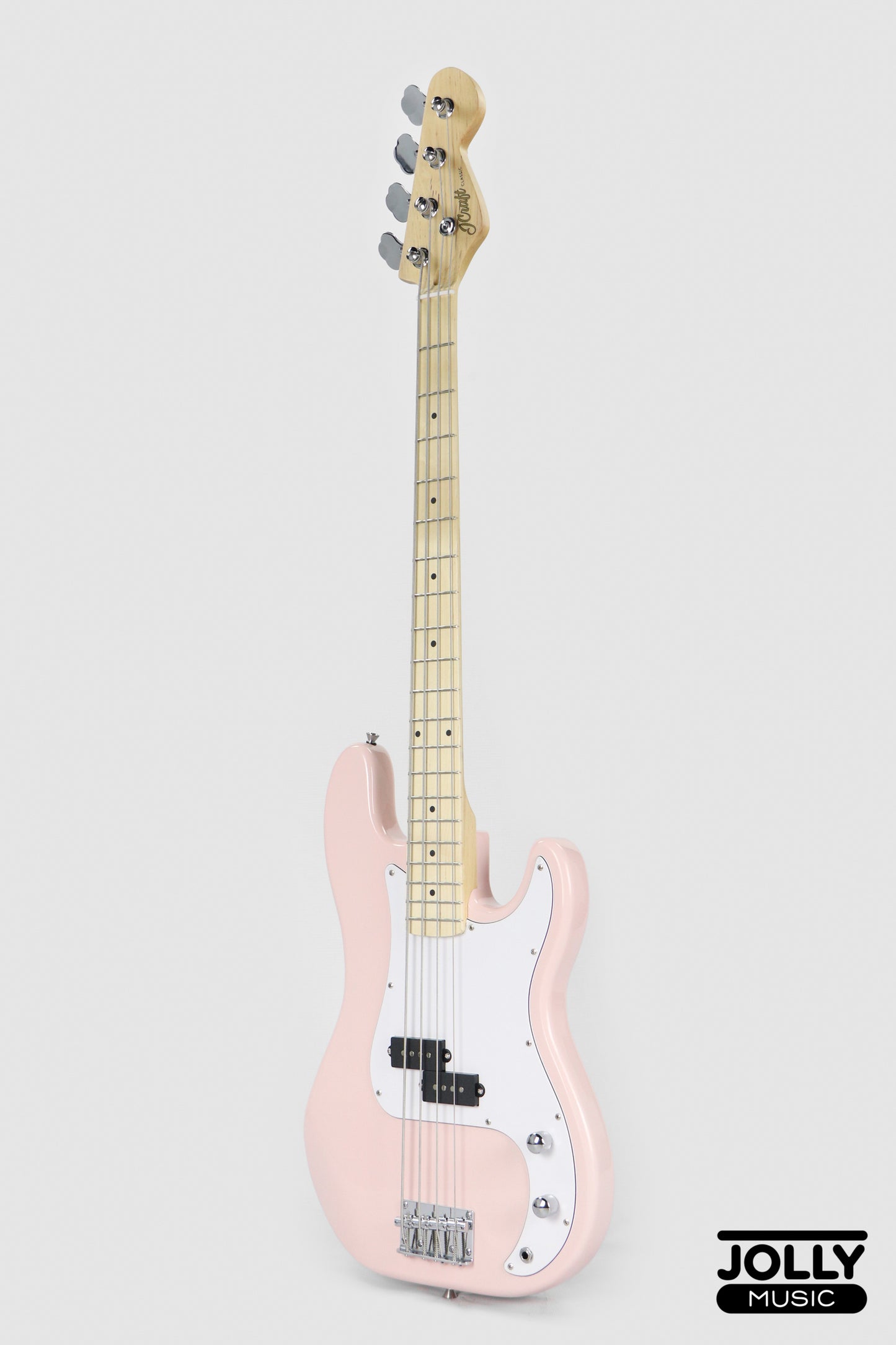 JCraft PB-1 4-String Electric Bass Guitar with Gigbag - Pixie Pink