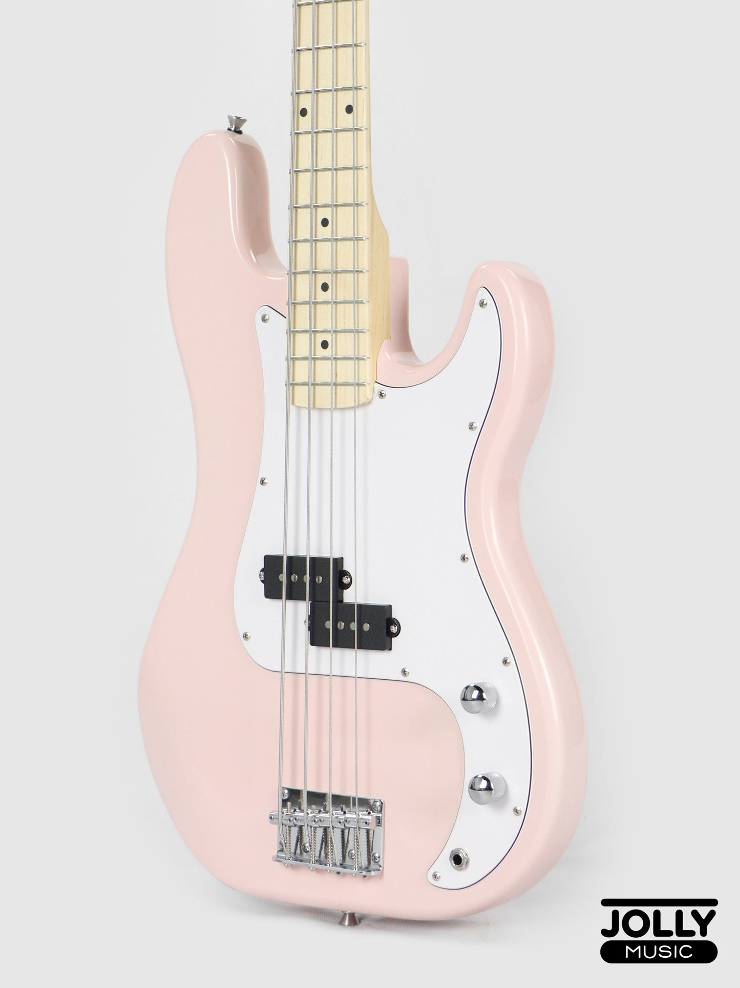 JCraft PB-1 4-String Electric Bass Guitar with Gigbag - Pixie Pink