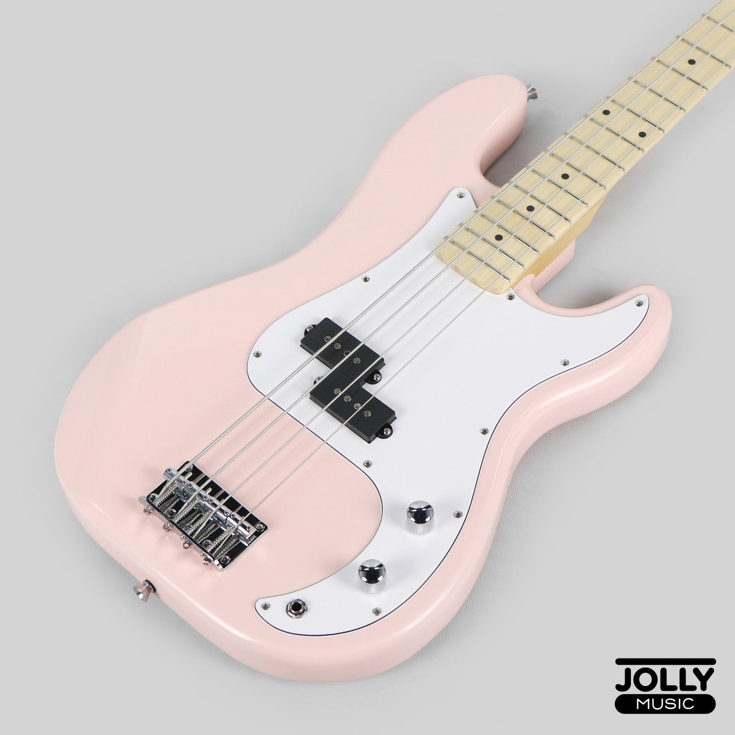 JCraft PB-1 4-String Electric Bass Guitar with Gigbag - Pixie Pink