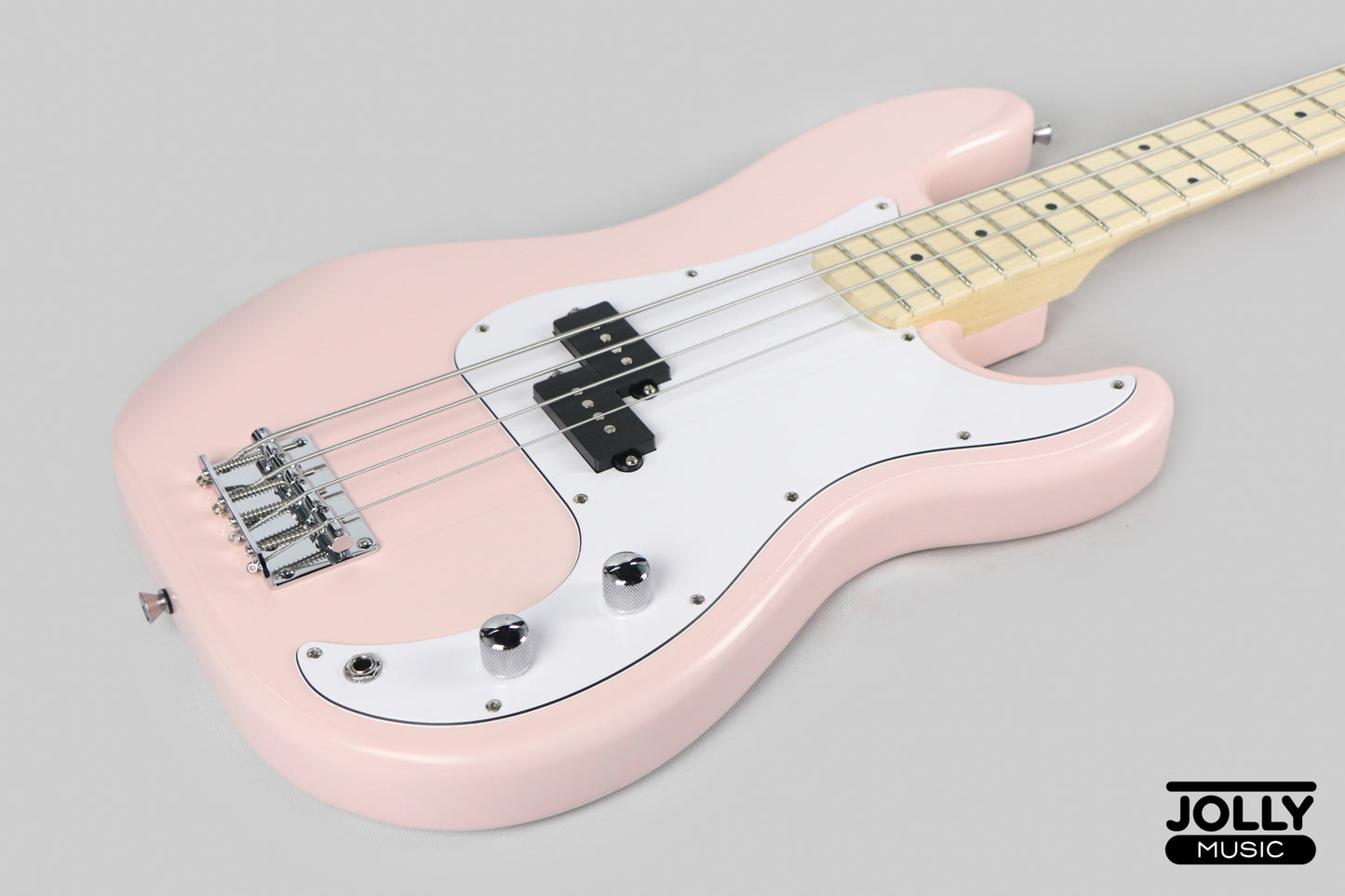 JCraft PB-1 4-String Electric Bass Guitar with Gigbag - Pixie Pink