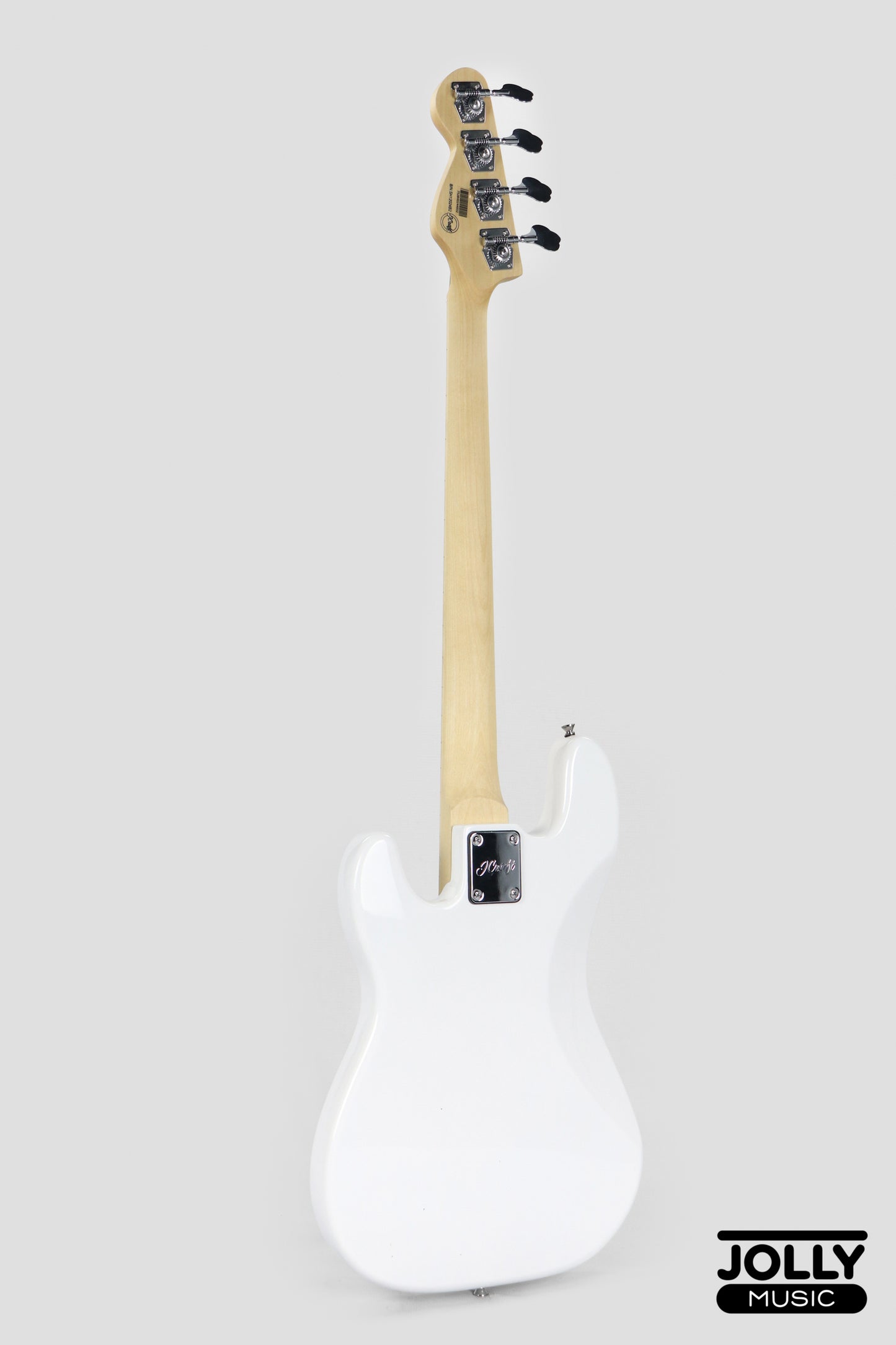 JCraft PB-1 4-String Electric Bass Guitar with Gigbag - Triple White