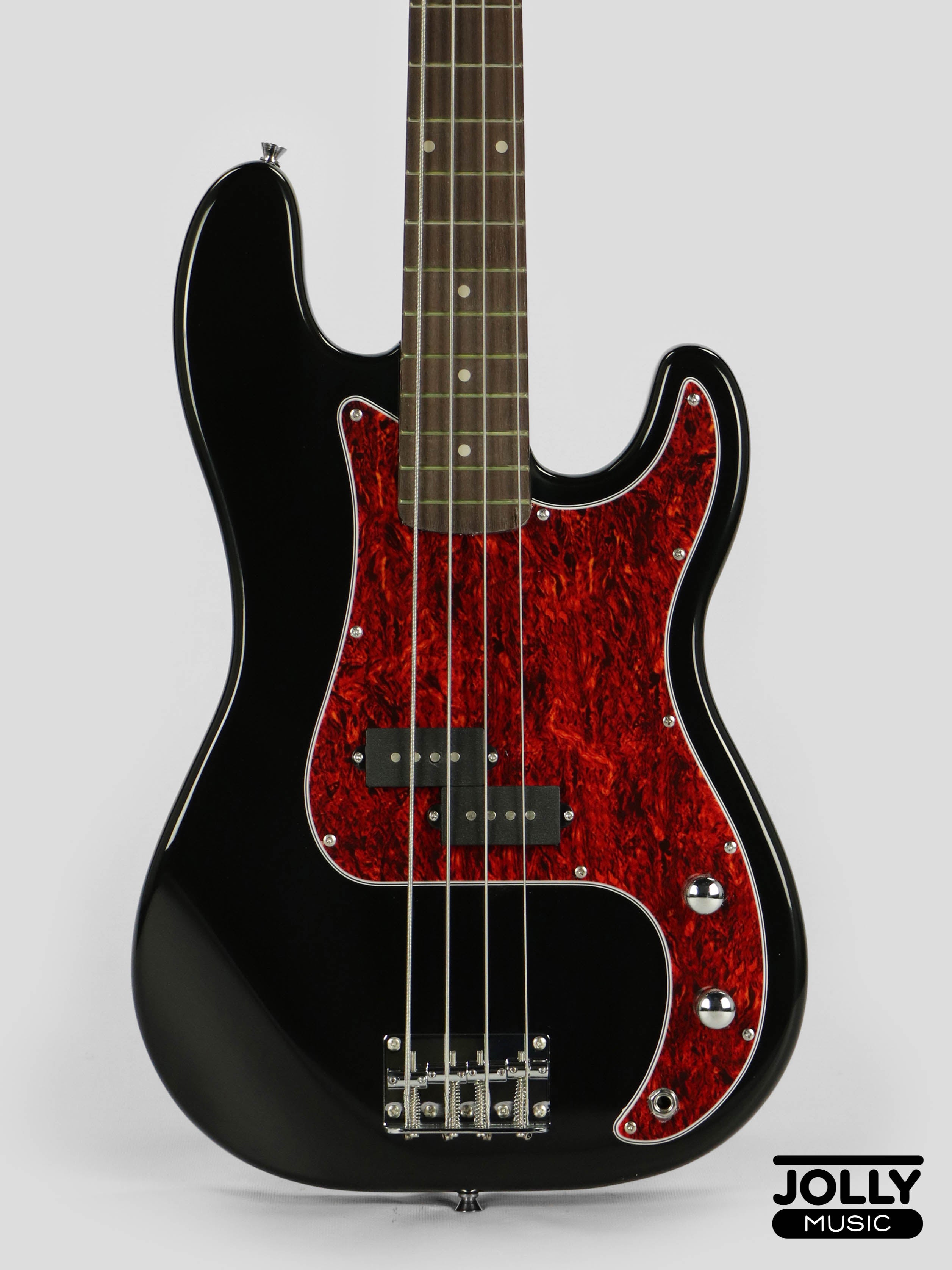 Black and online red bass guitar