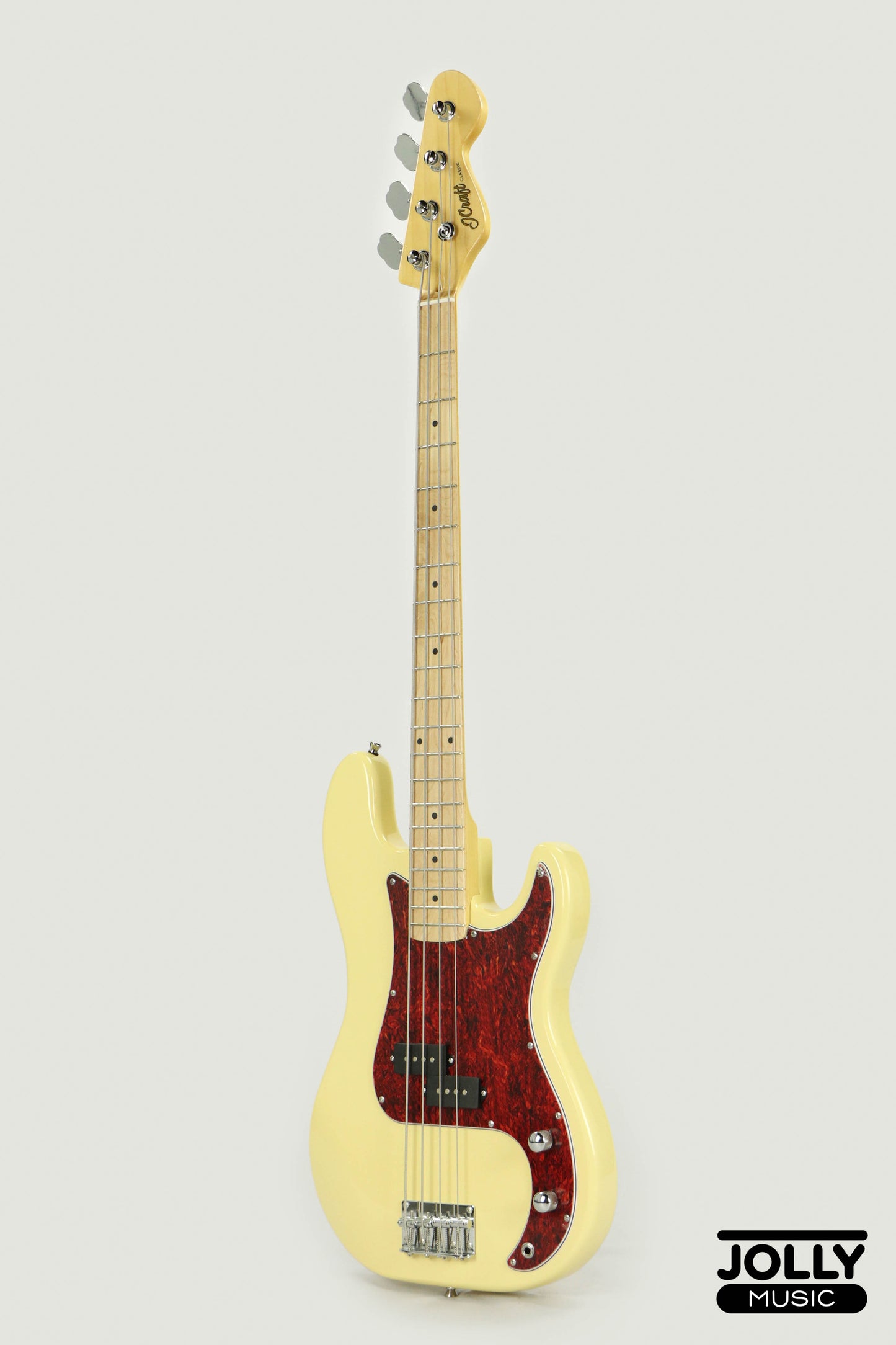 JCraft PB-2 4-String Bass Guitar - Milky White