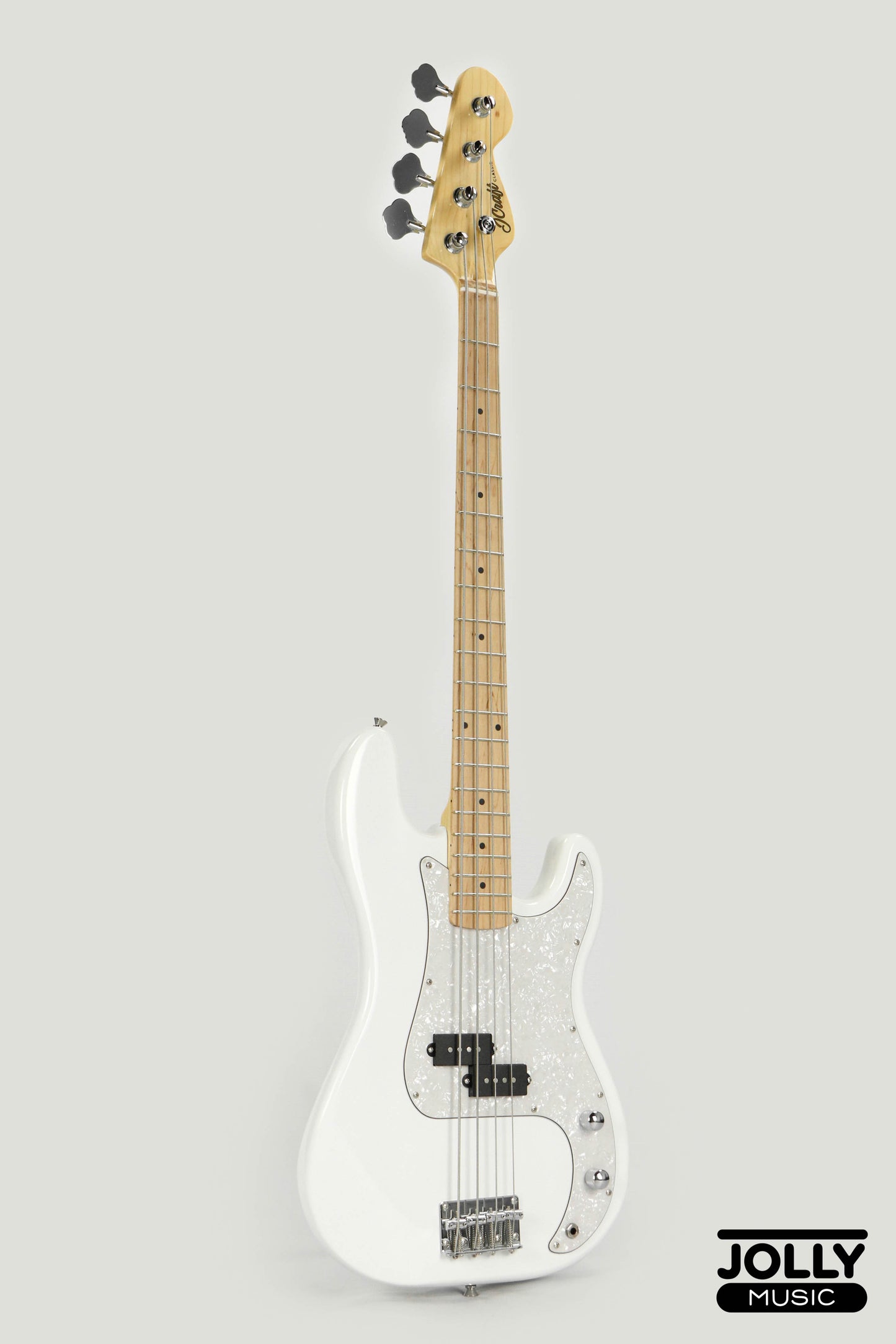 JCraft PB-2 4-String Bass Guitar -Pearl White