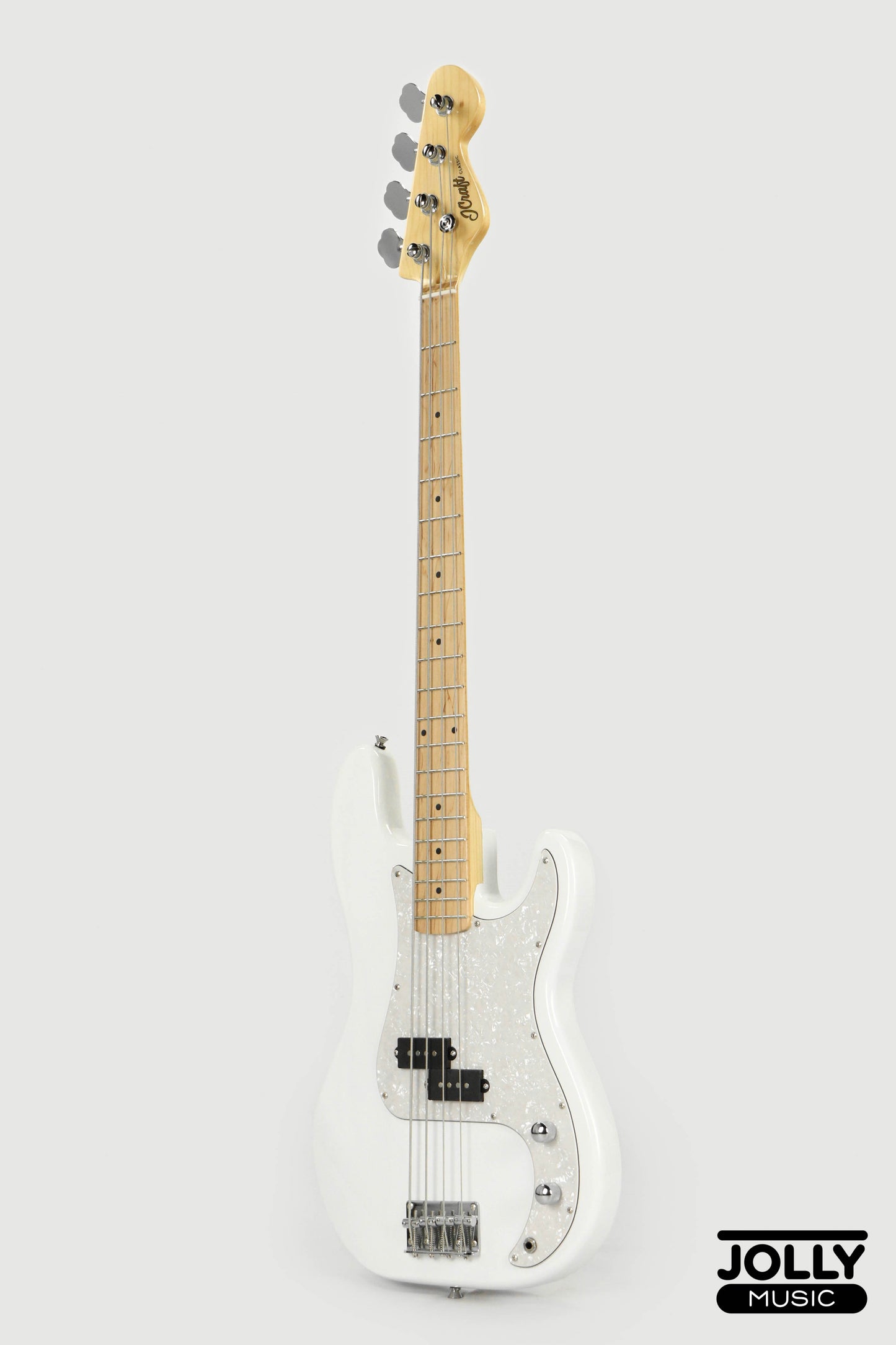 JCraft PB-2 4-String Bass Guitar -Pearl White