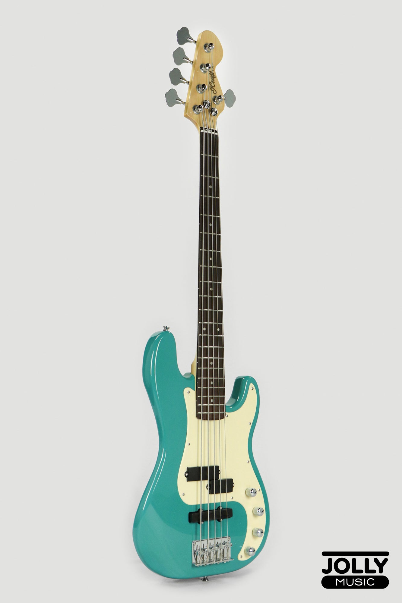 JCraft PJ-2 5-String P+J Style Bass Guitar - Tidepool Blue