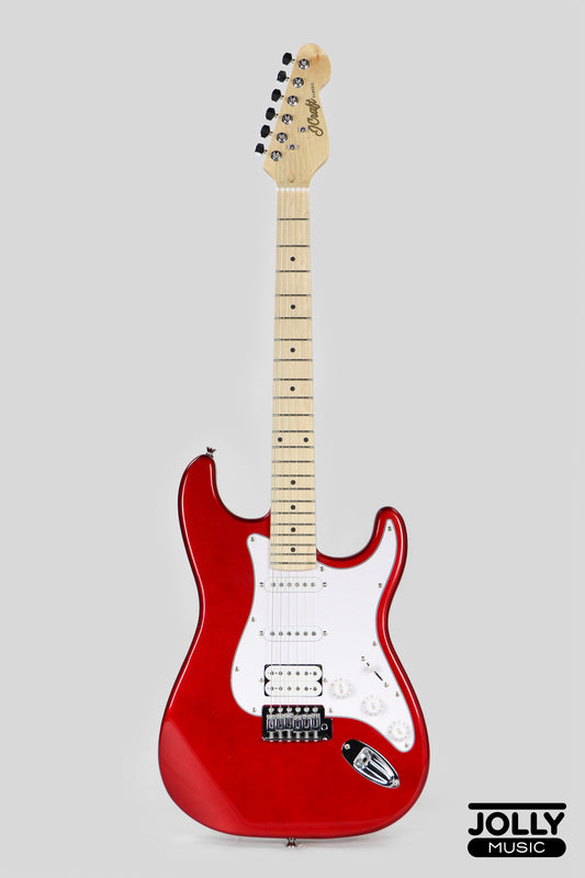 JCraft S-1H HSS Electric Guitar with Gigbag - Candy Apple Red