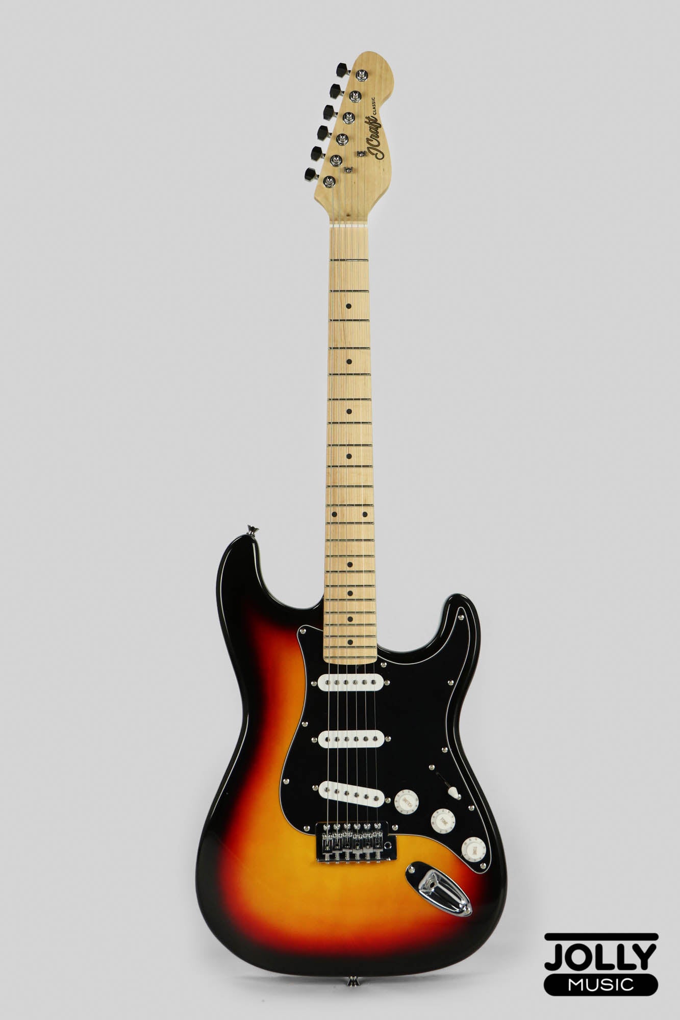 JCraft S-1 S-Style Electric Guitar with Gigbag - Sunburst