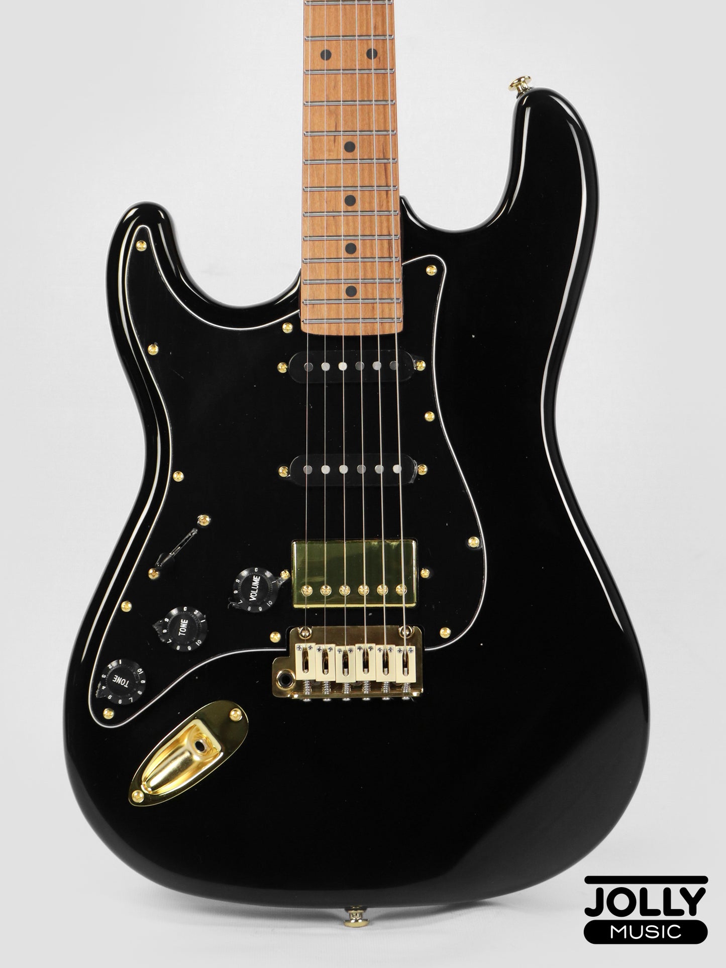 Jcraft S-3HC PRO LEFT HAND HSS Strat Roasted Maple - Black