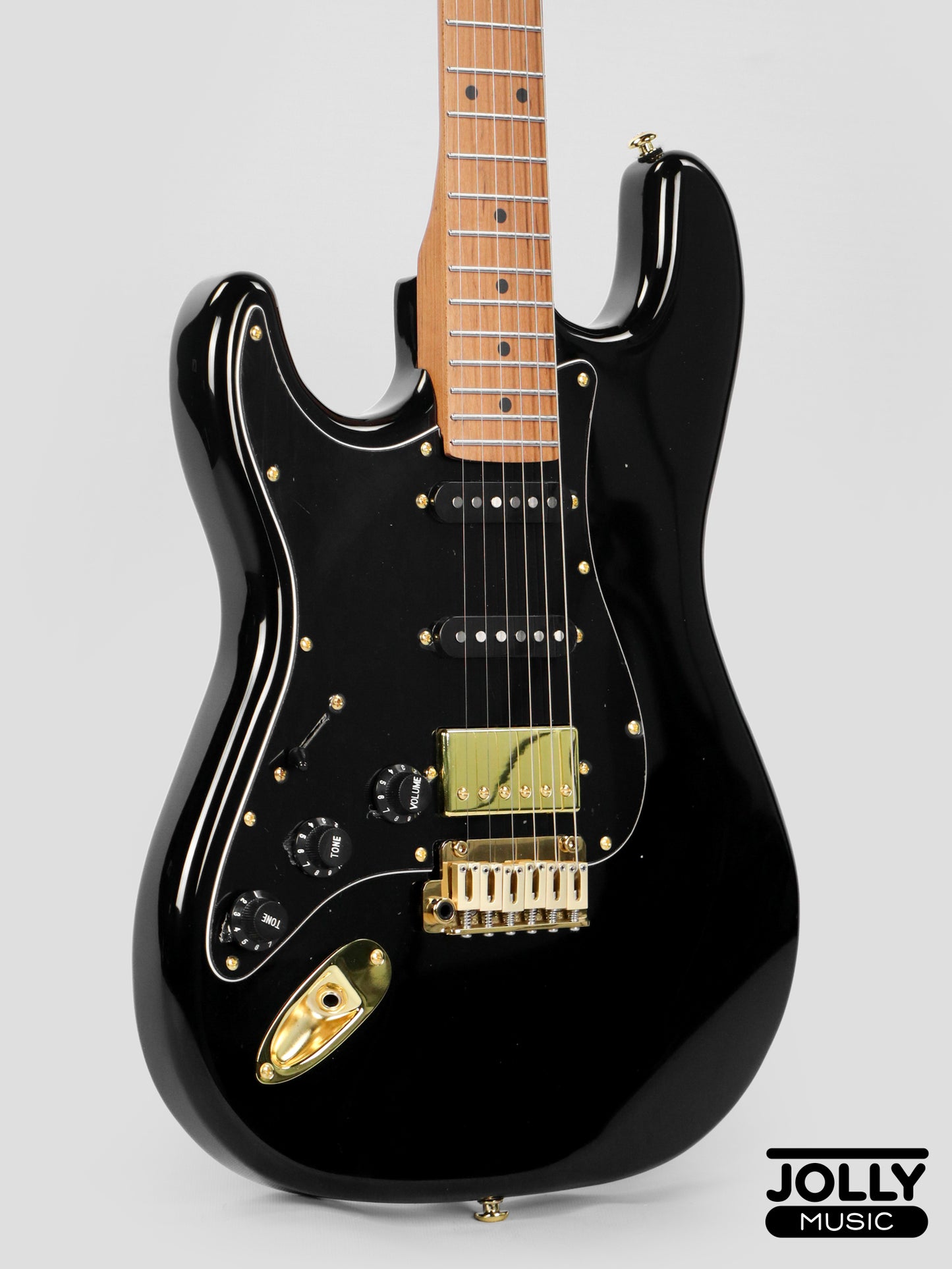 Jcraft S-3HC PRO LEFT HAND HSS Strat Roasted Maple - Black