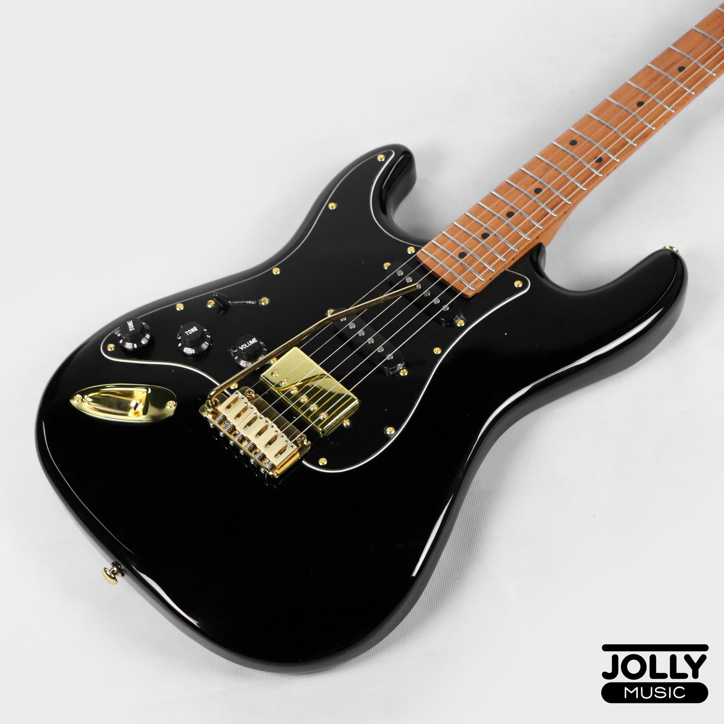 Jcraft S-3HC PRO LEFT HAND HSS Strat Roasted Maple - Black