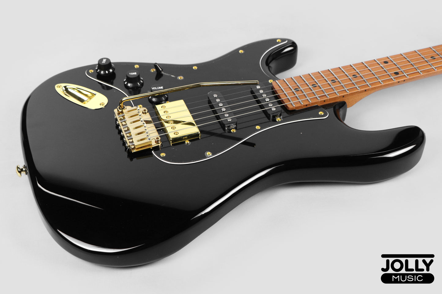 Jcraft S-3HC PRO LEFT HAND HSS Strat Roasted Maple - Black