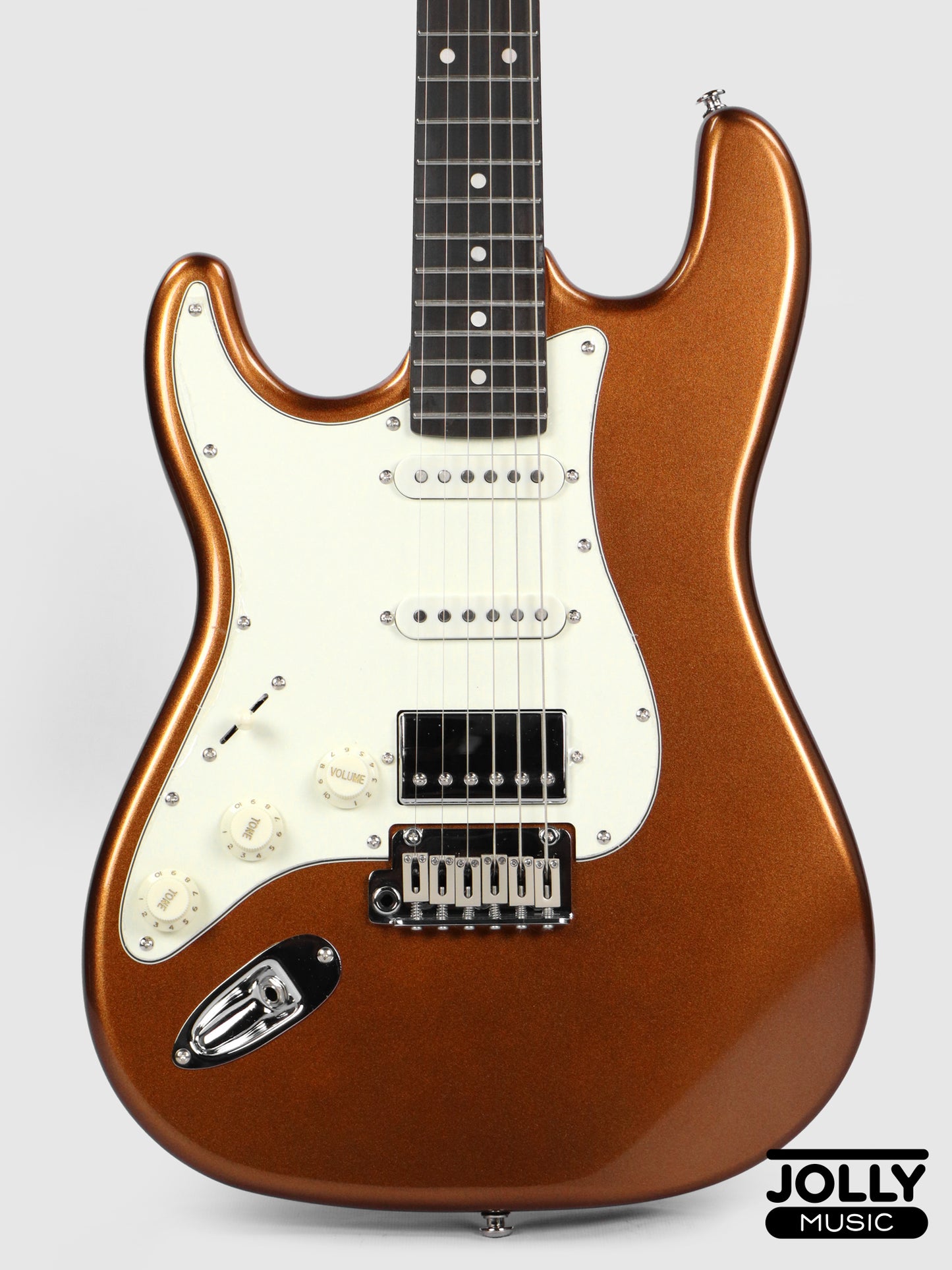 JCraft S-3HC PRO LEFT HAND HSS Strat Rosewood - Shoreline Gold