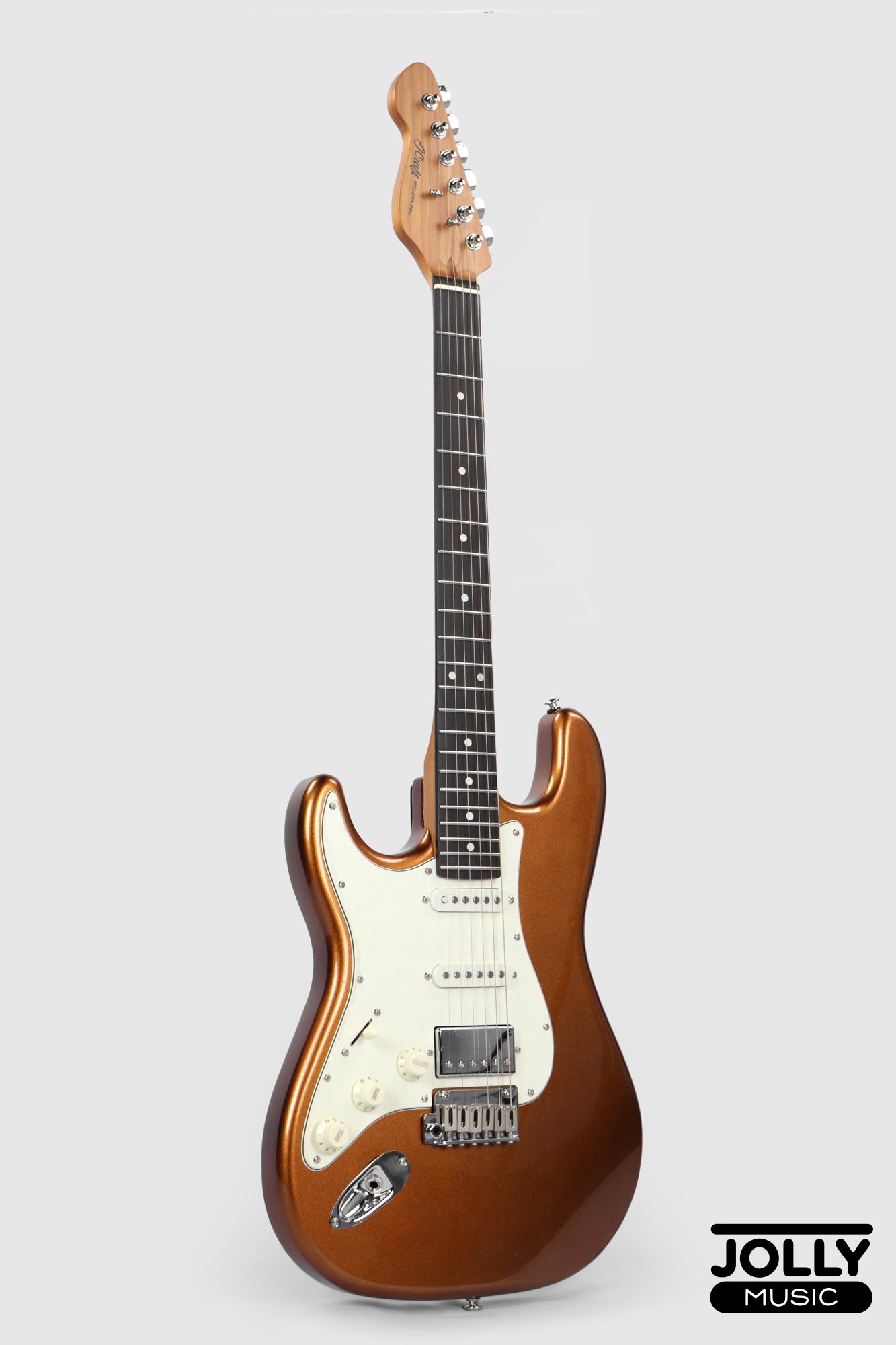 JCraft S-3HC PRO LEFT HAND HSS Strat Rosewood - Shoreline Gold