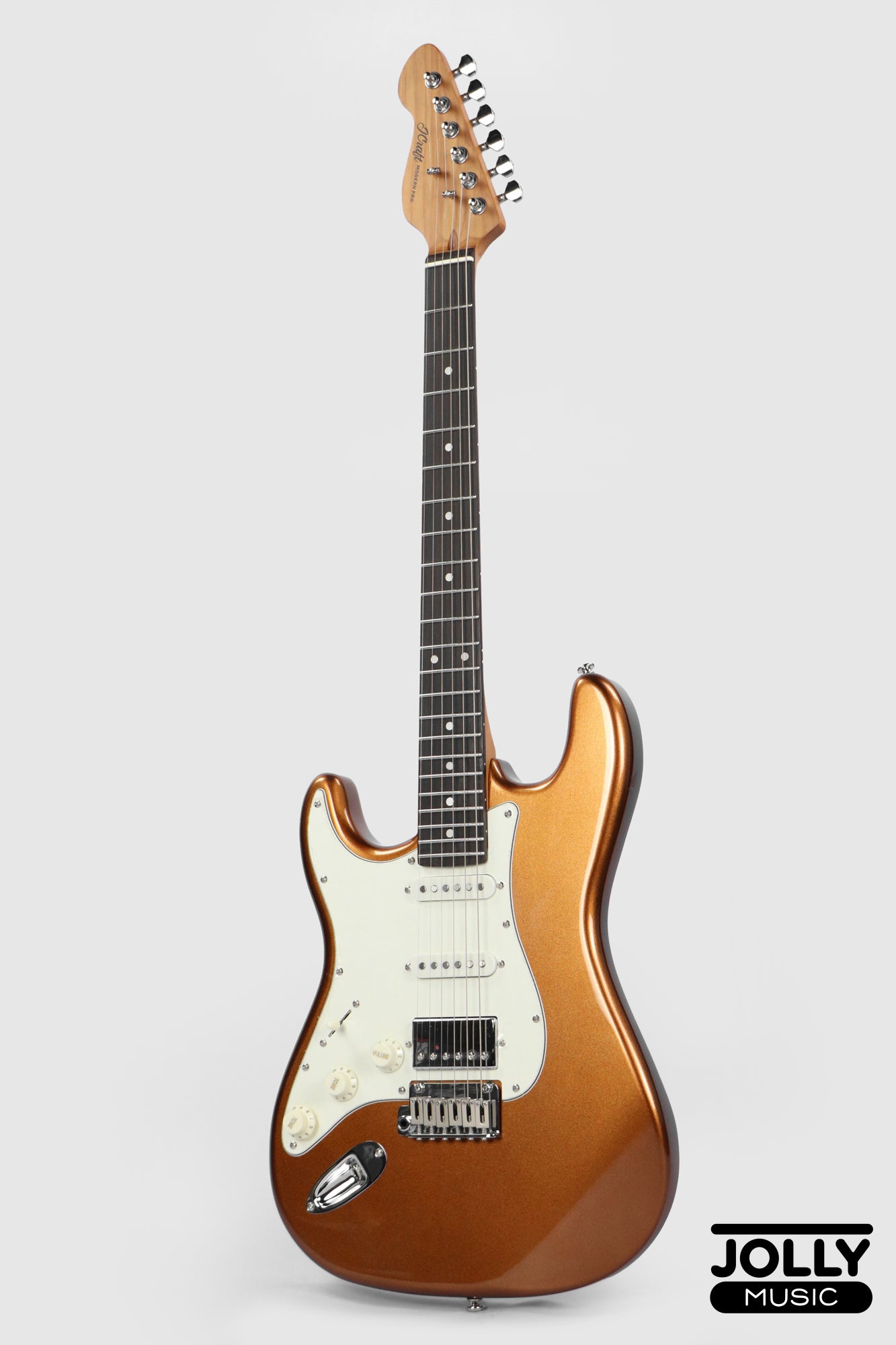 JCraft S-3HC PRO LEFT HAND HSS Strat Rosewood - Shoreline Gold