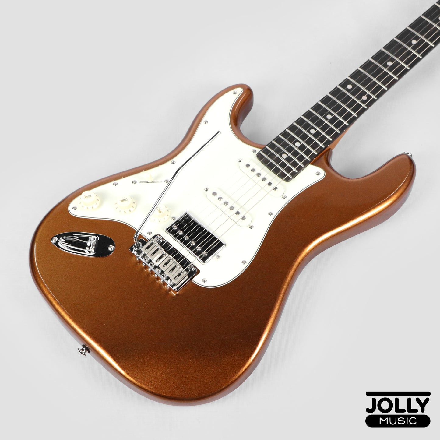 JCraft S-3HC PRO LEFT HAND HSS Strat Rosewood - Shoreline Gold