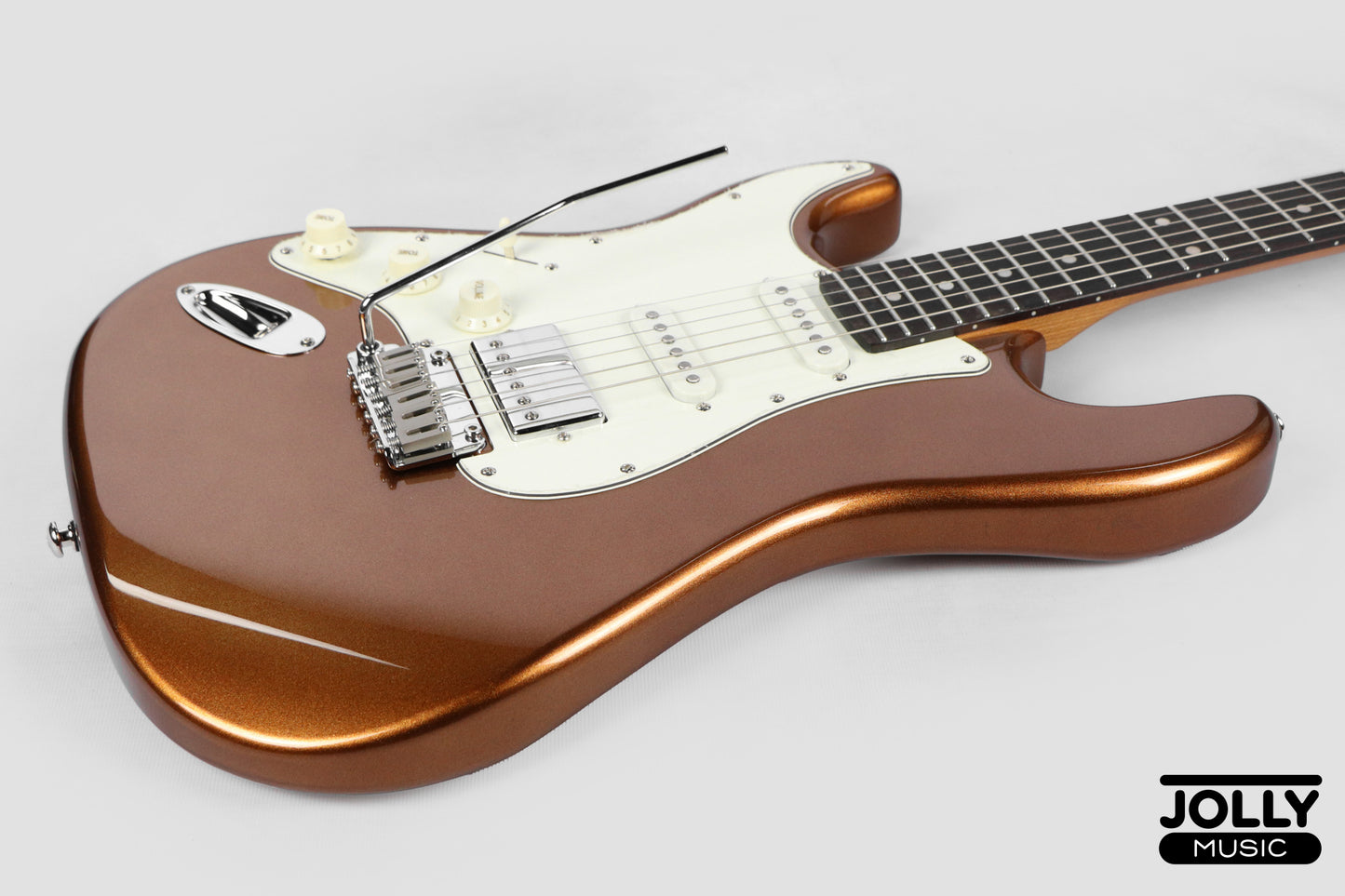 JCraft S-3HC PRO LEFT HAND HSS Strat Rosewood - Shoreline Gold