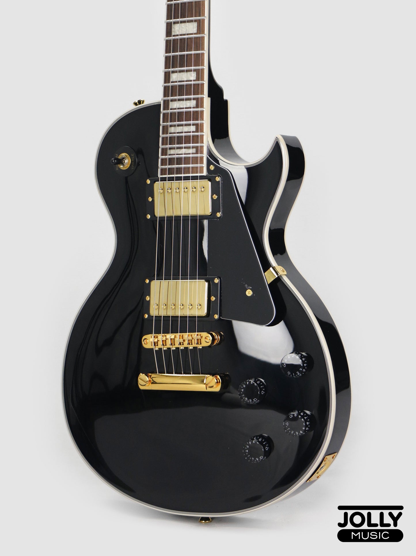 JCraft SC-3V Archtop Single Cut Electric Guitar - Tuxedo Black