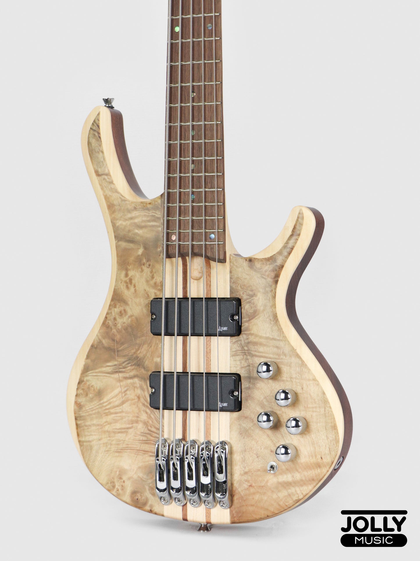 Luxars S-B60 5-String Modern Active Bass Guitar - Natural