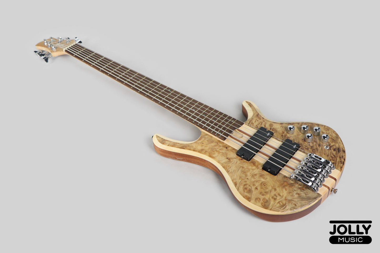 Luxars S-B60 6-String Modern Active Bass Guitar - Natural